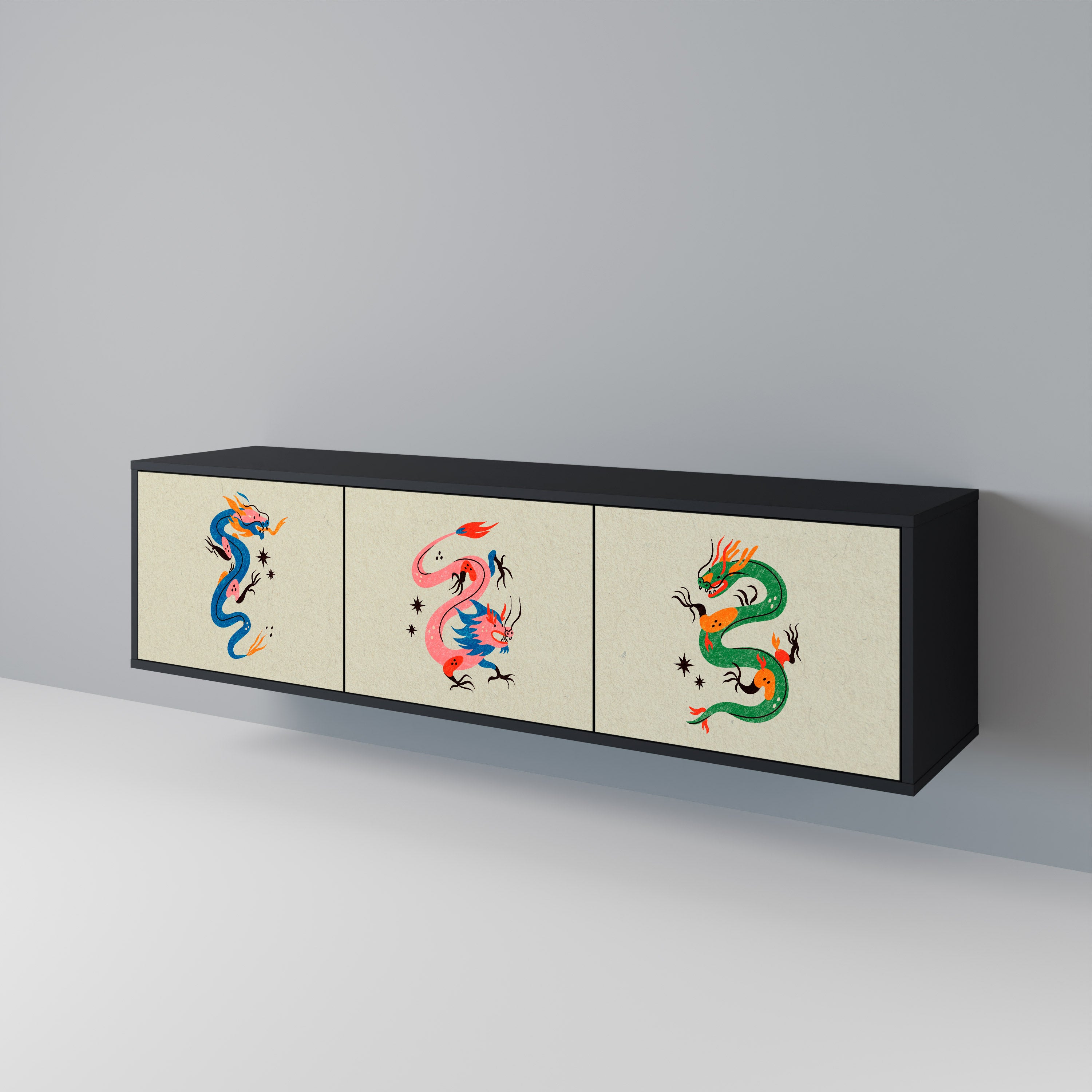 MYTHOLOGICAL CREATURES 3-Door TV Cabinet