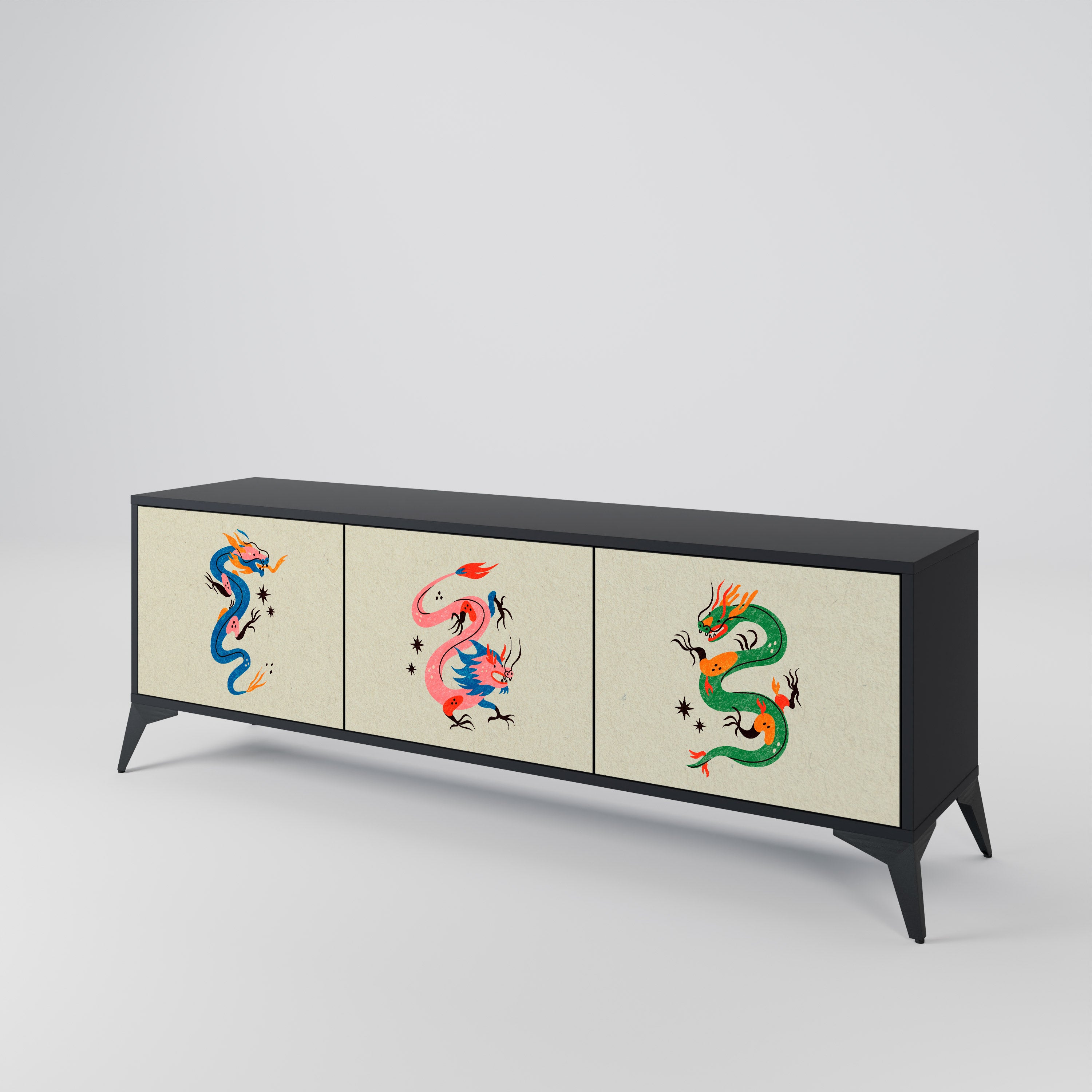 MYTHOLOGICAL CREATURES 3-Door TV Cabinet