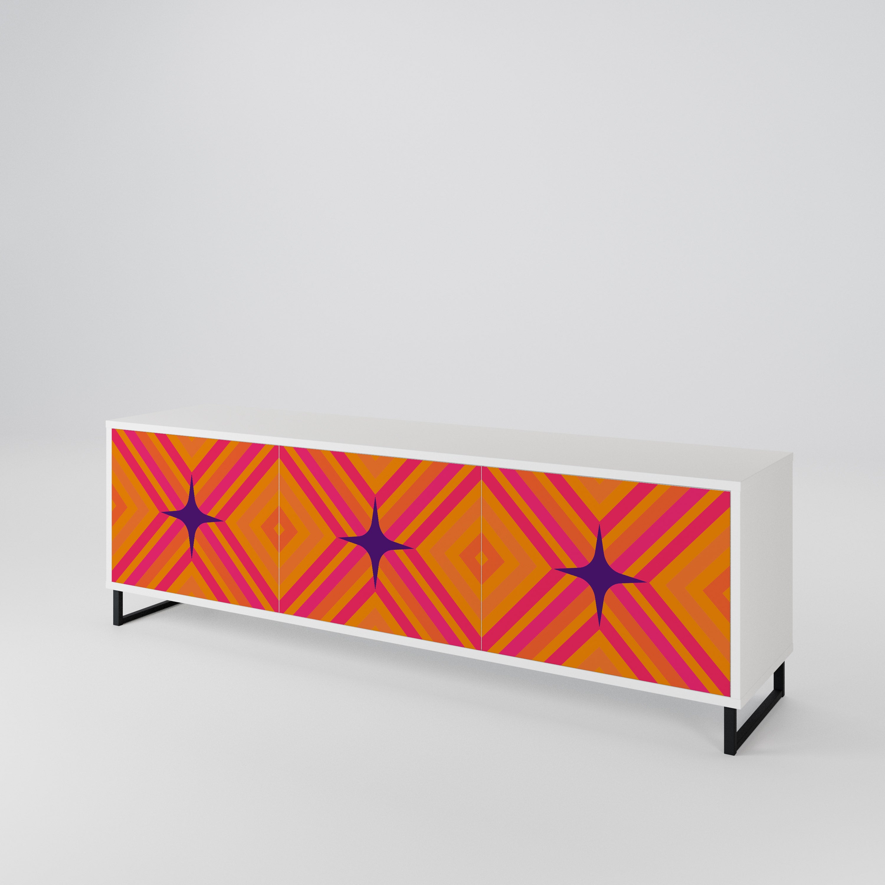 GEOMETRIC BRILLIANCE Třídveřový TV stolek