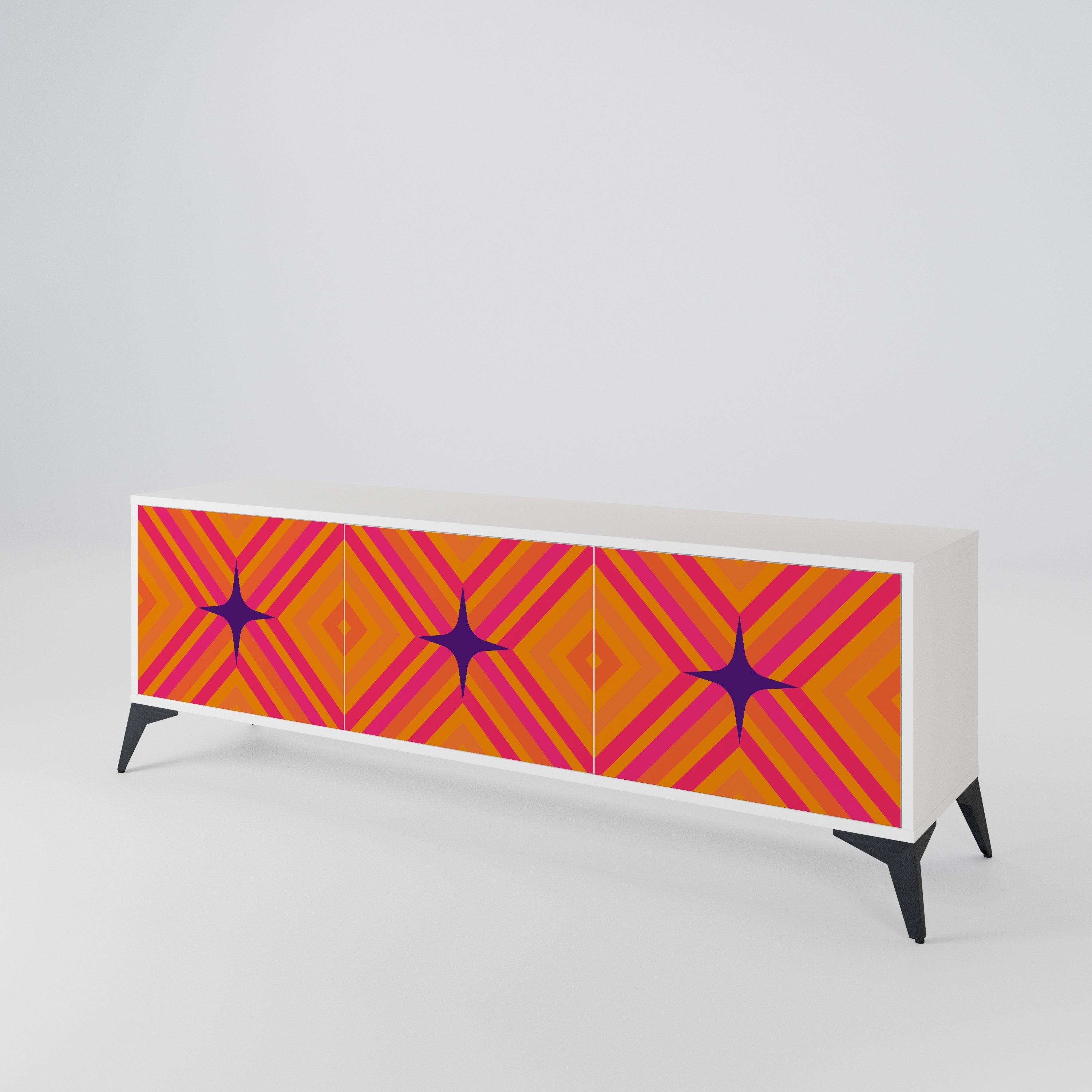 GEOMETRIC BRILLIANCE Třídveřový TV stolek