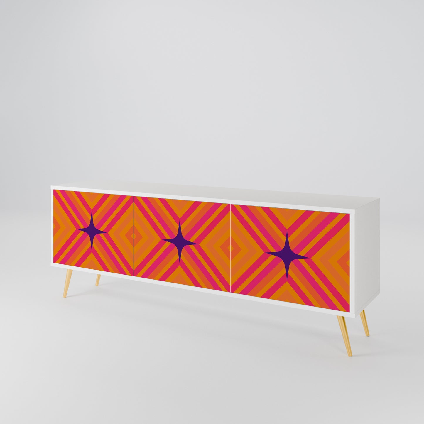 GEOMETRIC BRILLIANCE Třídveřový TV stolek