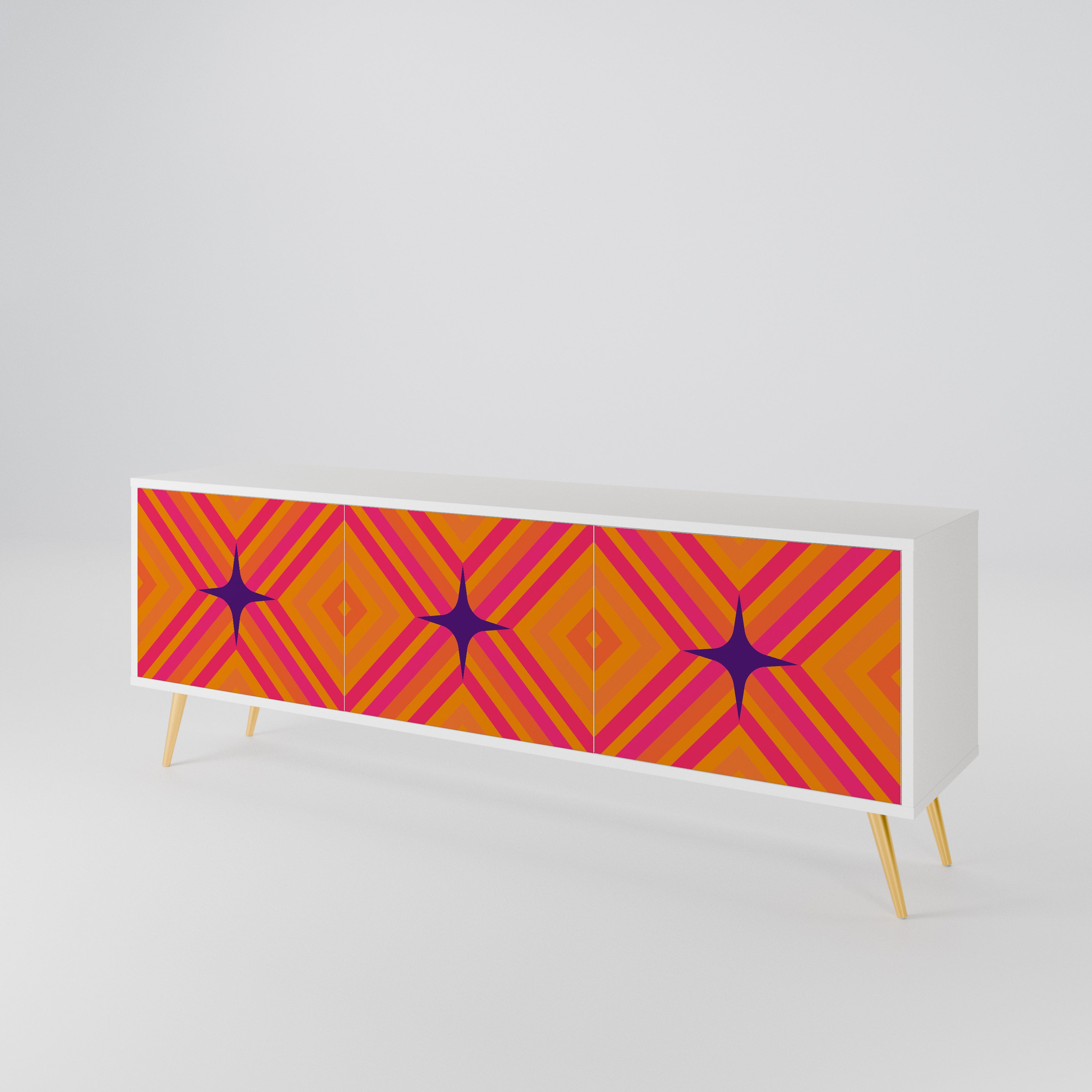 GEOMETRIC BRILLIANCE Třídveřový TV stolek
