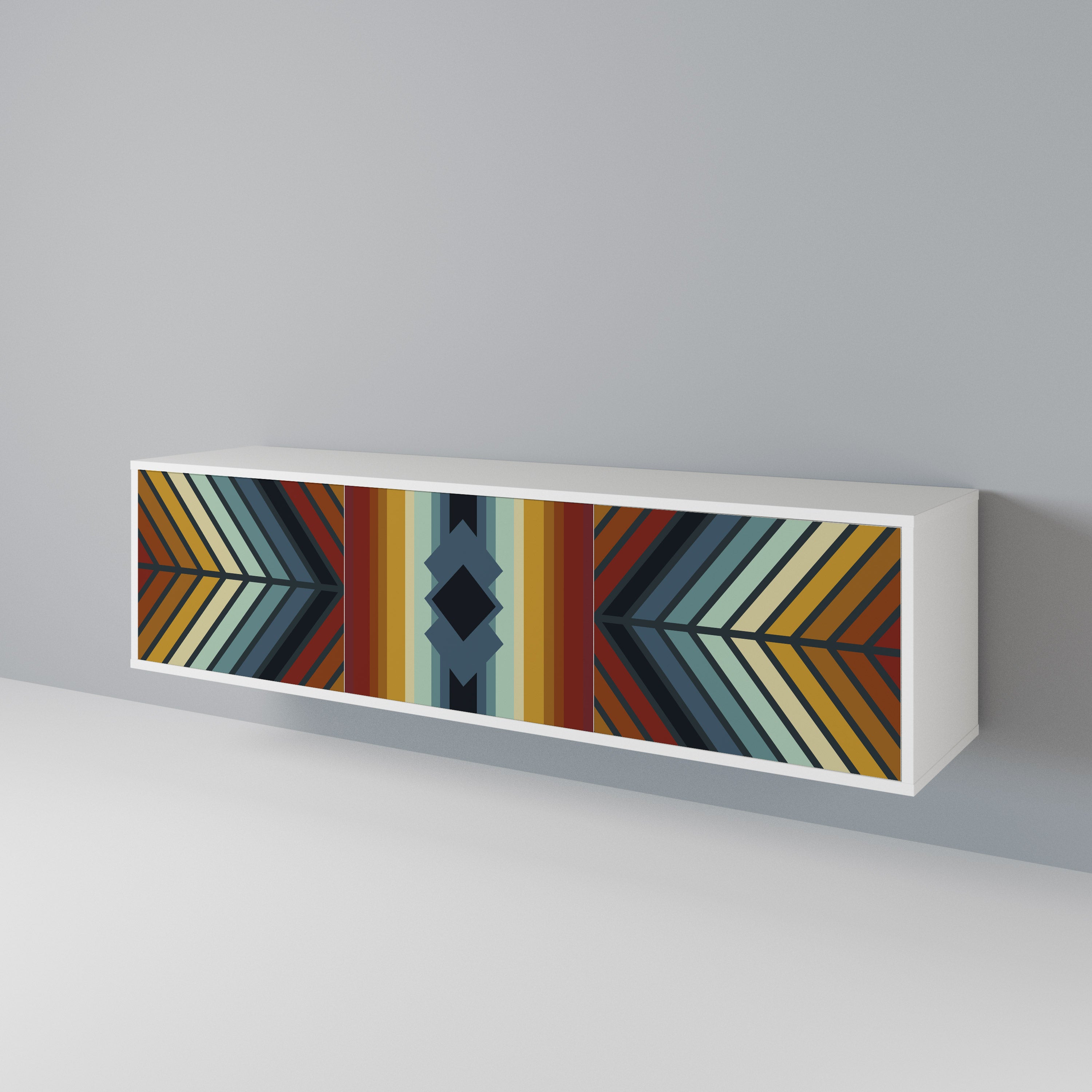 INDIGENOUS ZIGZAG Třídveřový TV stolek