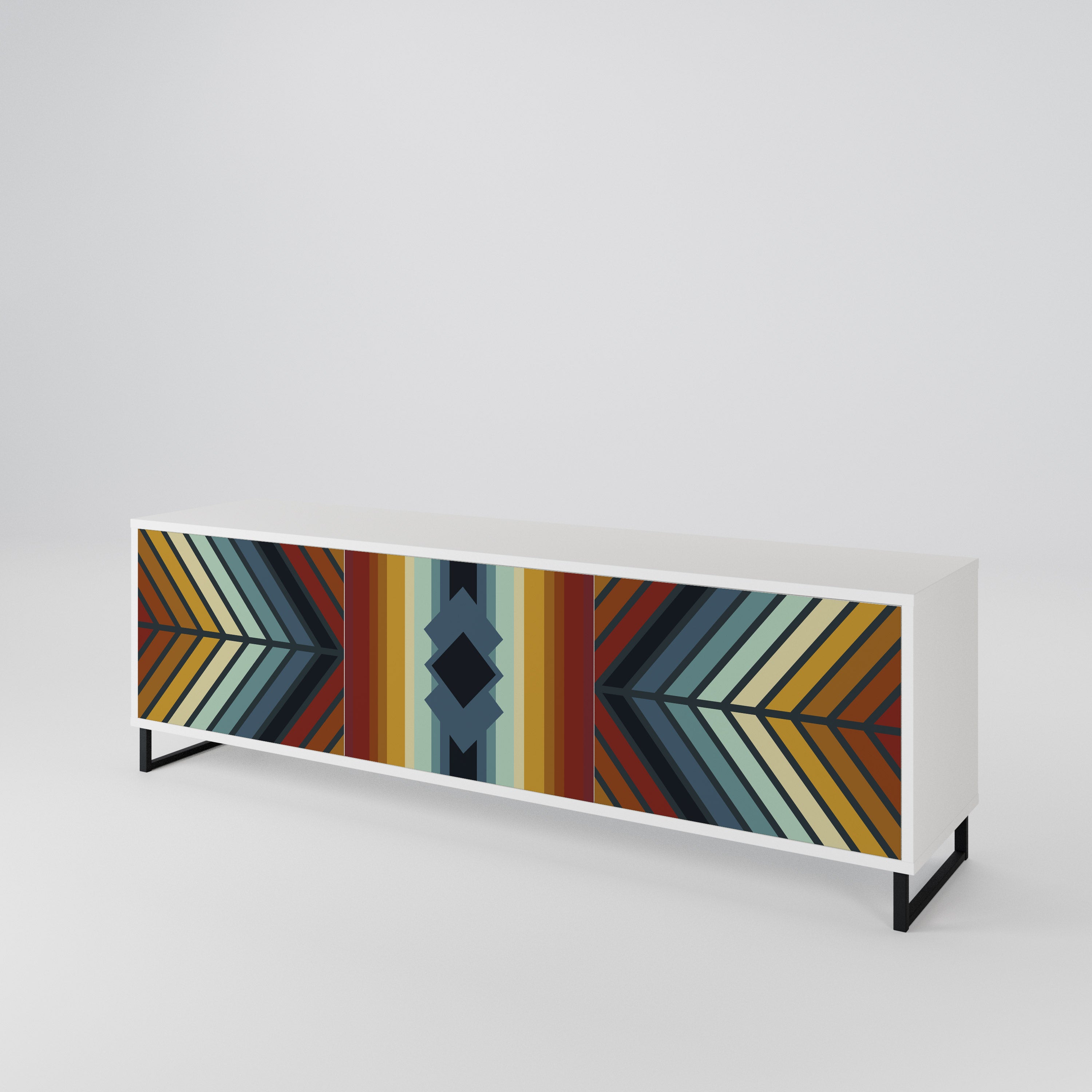 INDIGENOUS ZIGZAG Třídveřový TV stolek