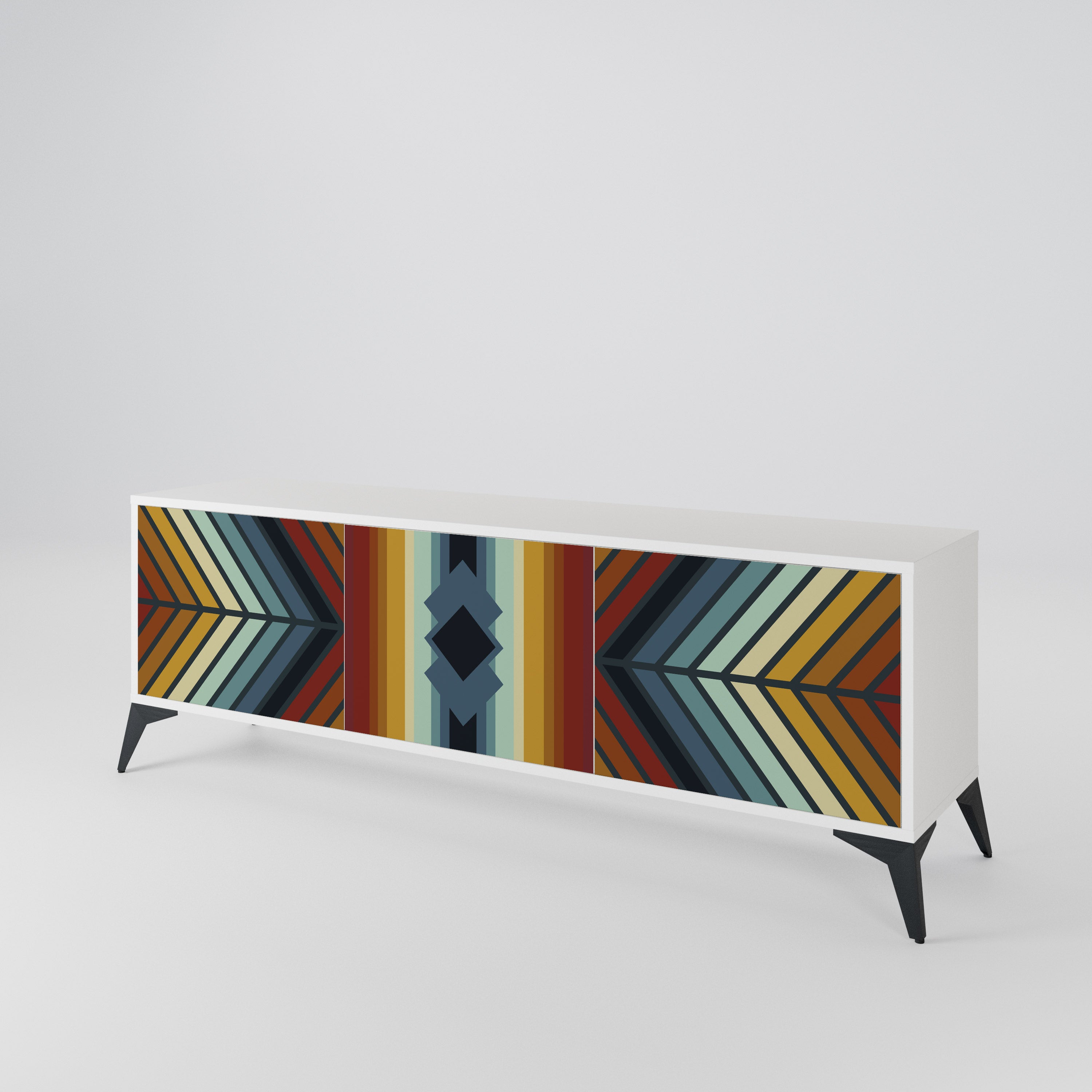 INDIGENOUS ZIGZAG Třídveřový TV stolek