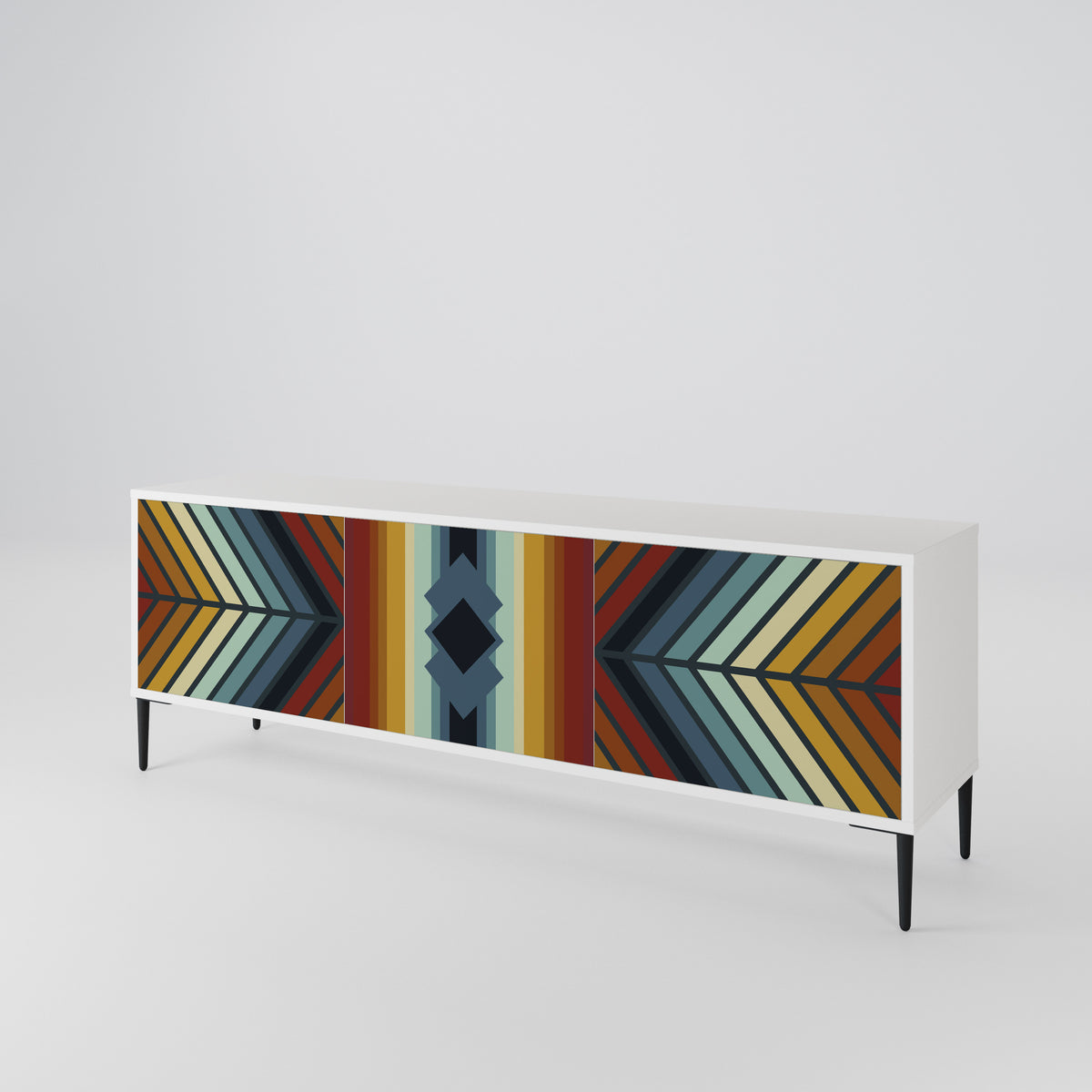INDIGENOUS ZIGZAG Třídveřový TV stolek