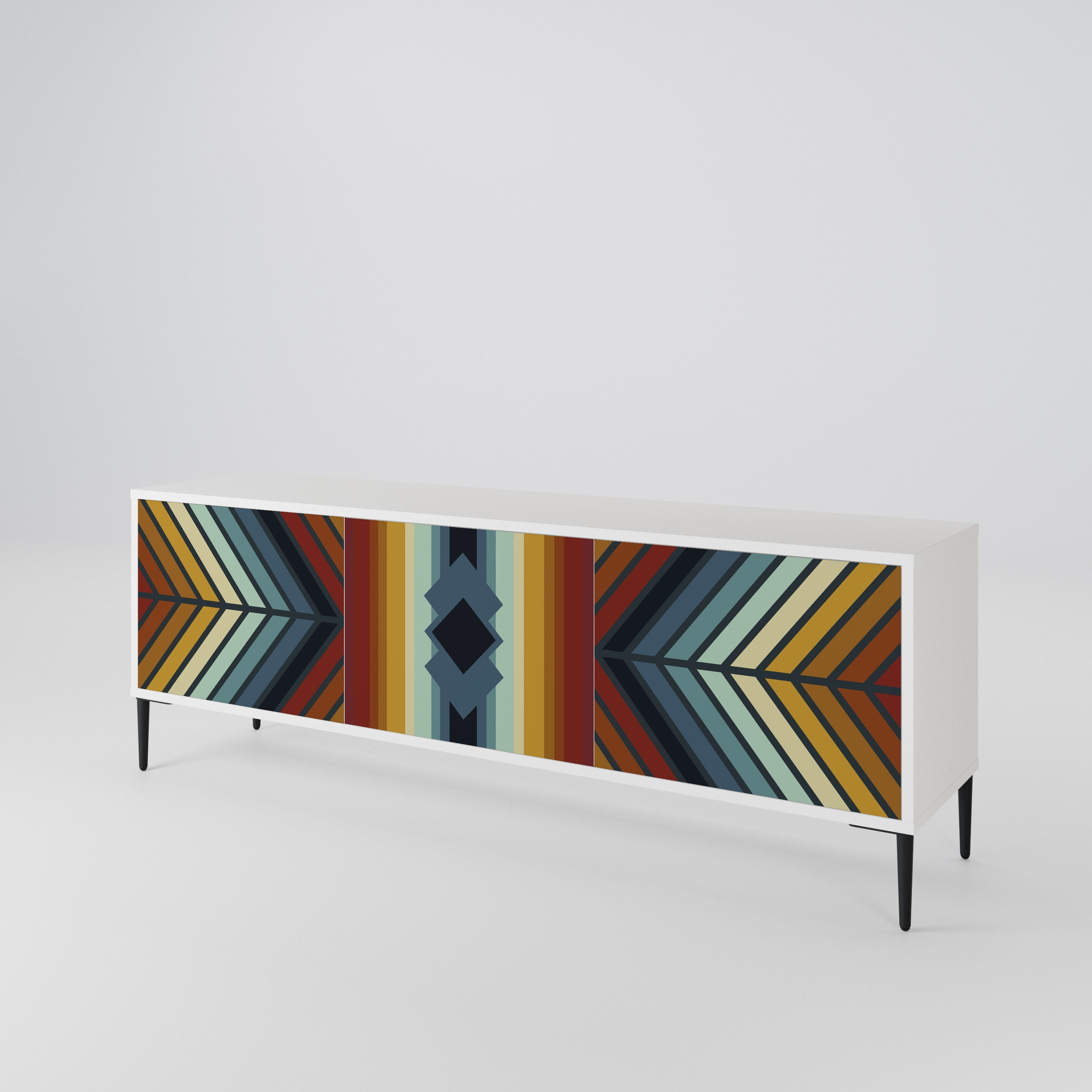 INDIGENOUS ZIGZAG Třídveřový TV stolek