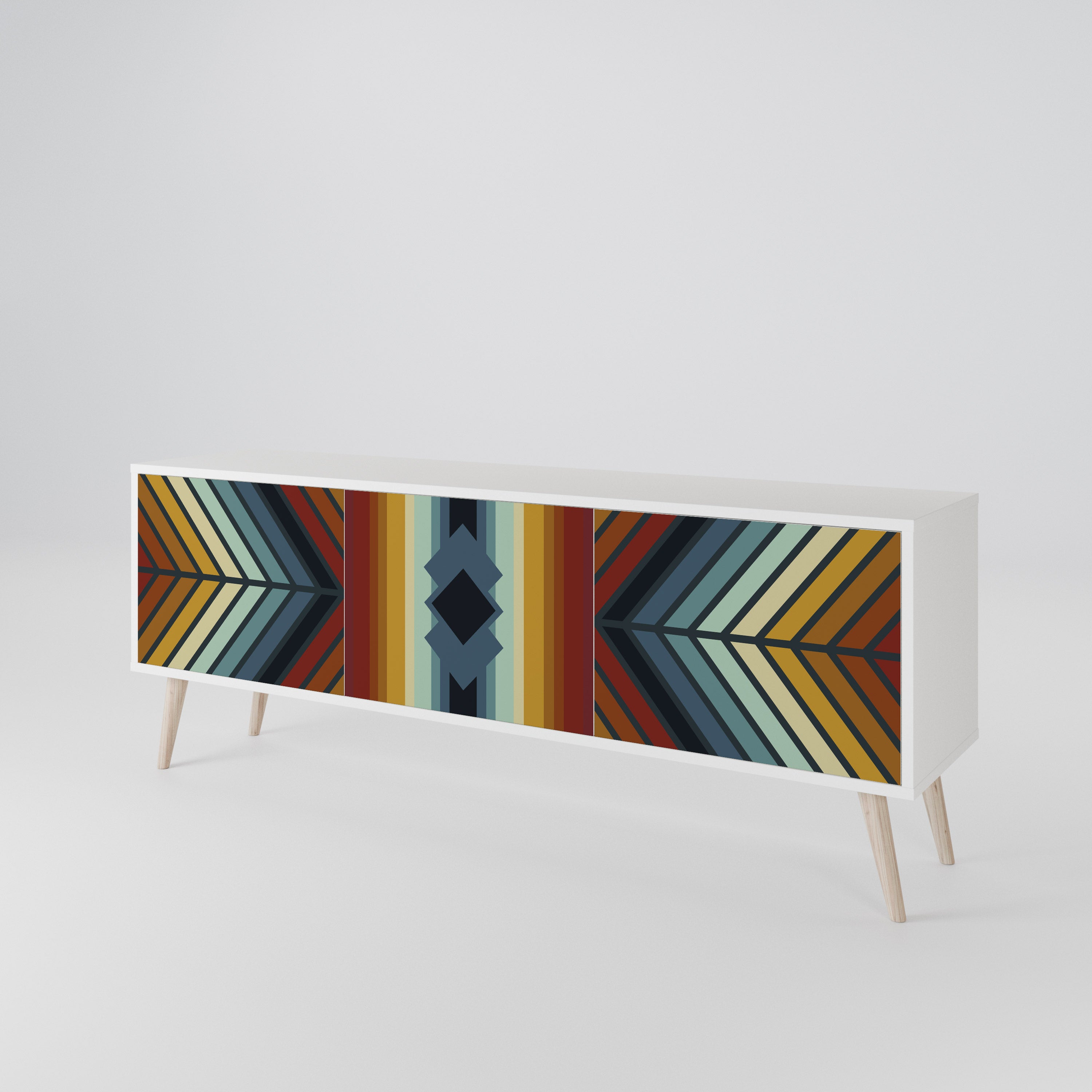INDIGENOUS ZIGZAG Třídveřový TV stolek
