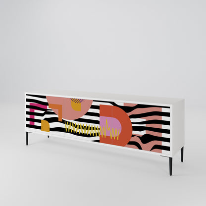 CHROMATIC ABSTRACT Třídveřový TV stolek