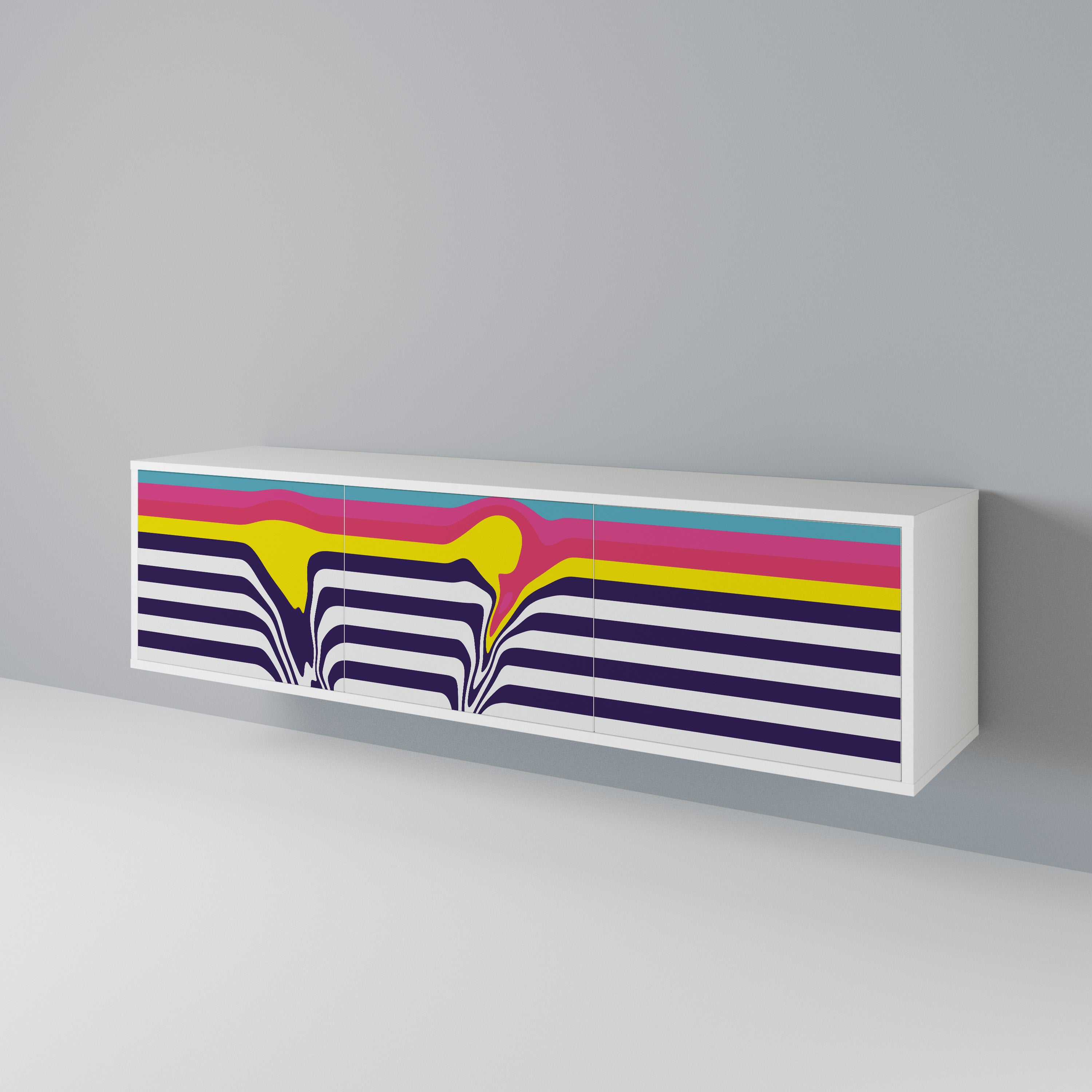 COLORFUL DIVERSION Třídveřový TV stolek