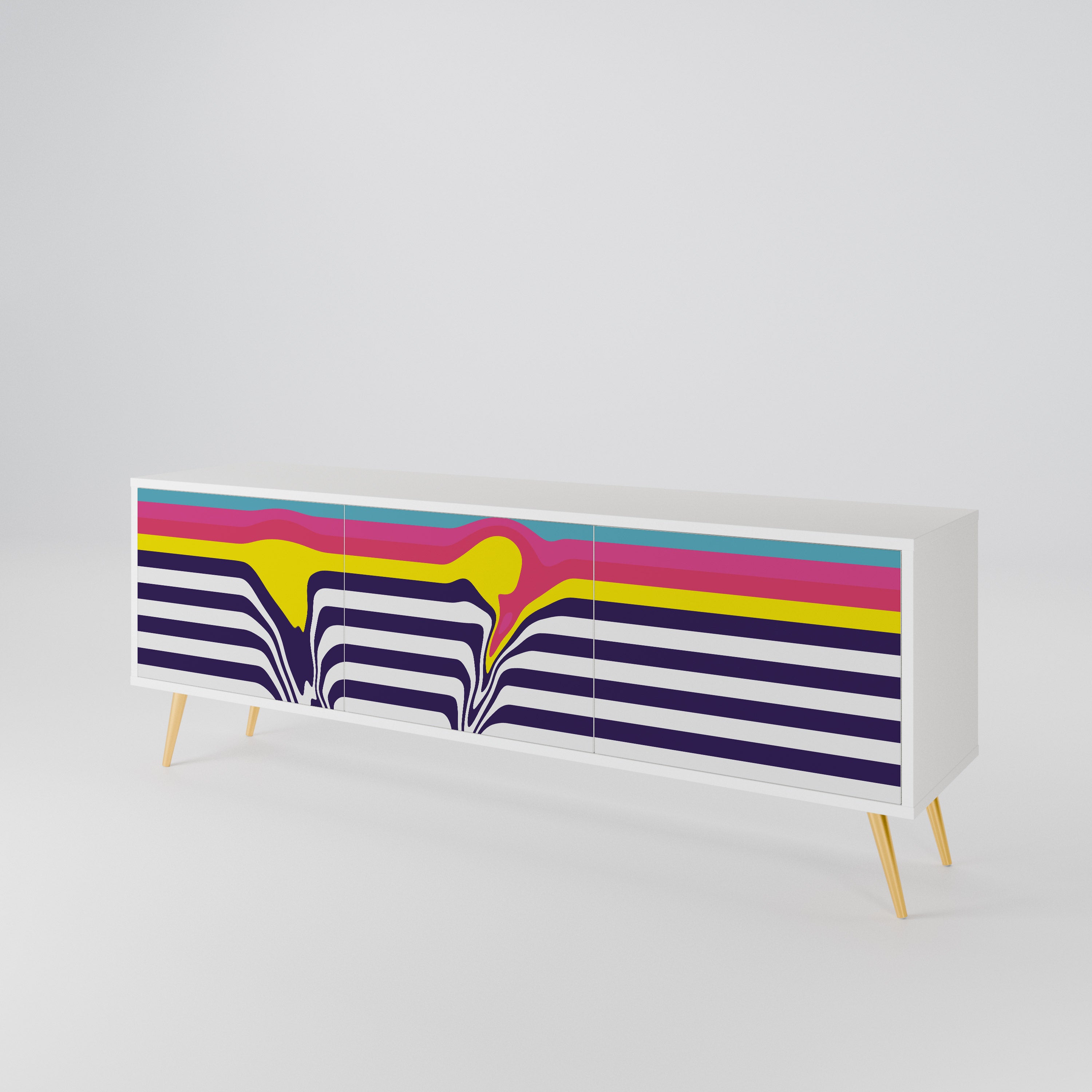COLORFUL DIVERSION Třídveřový TV stolek