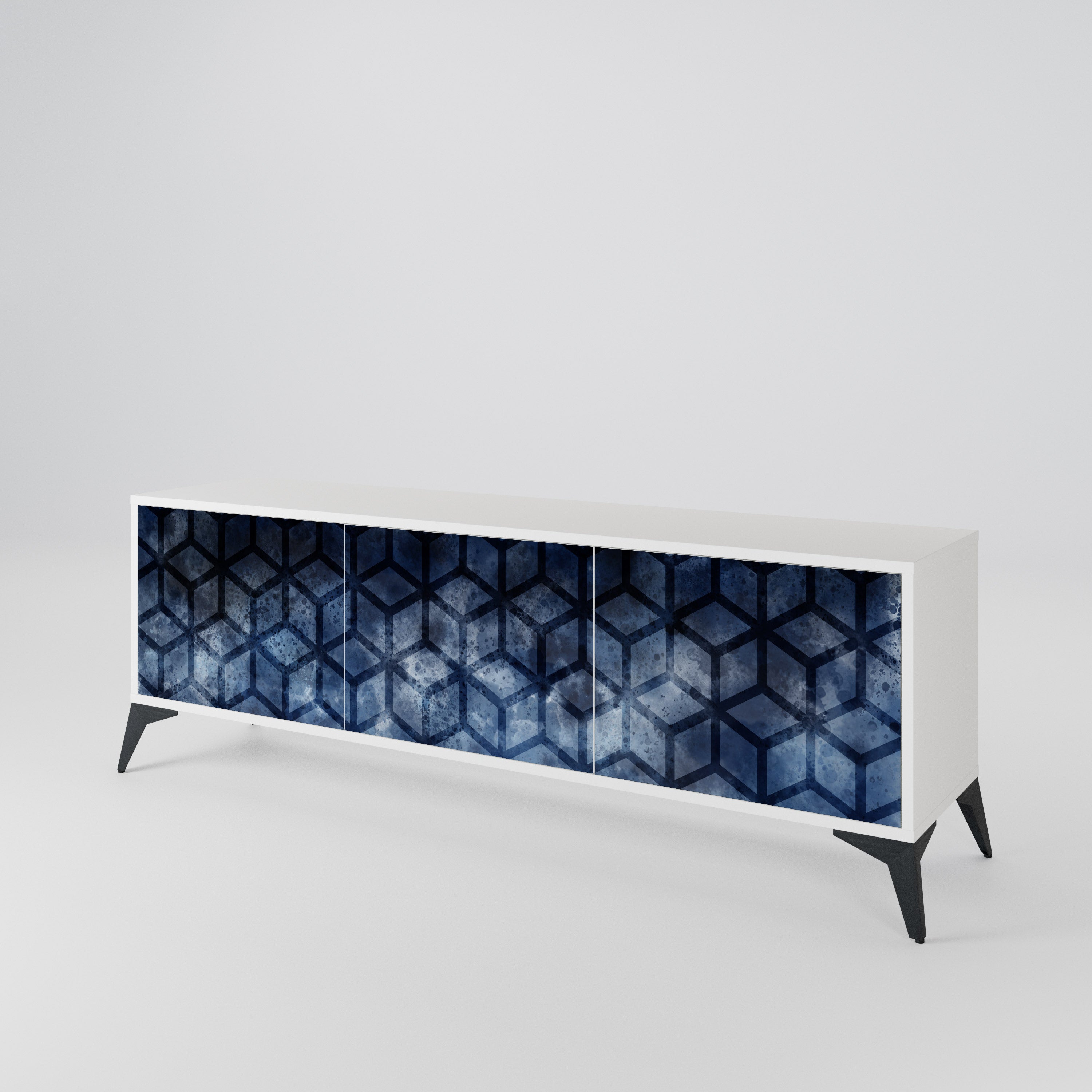 CUBIC MIST Třídveřový TV stolek