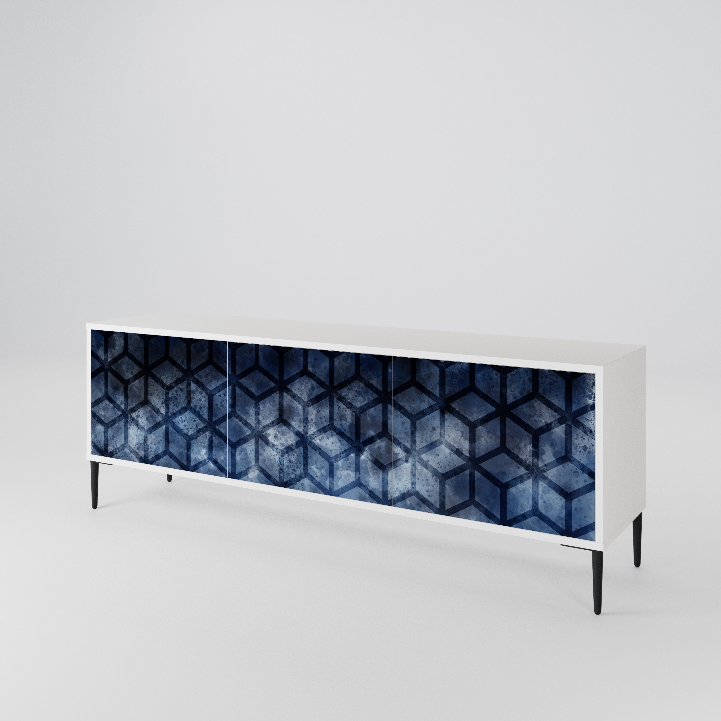 CUBIC MIST Třídveřový TV stolek