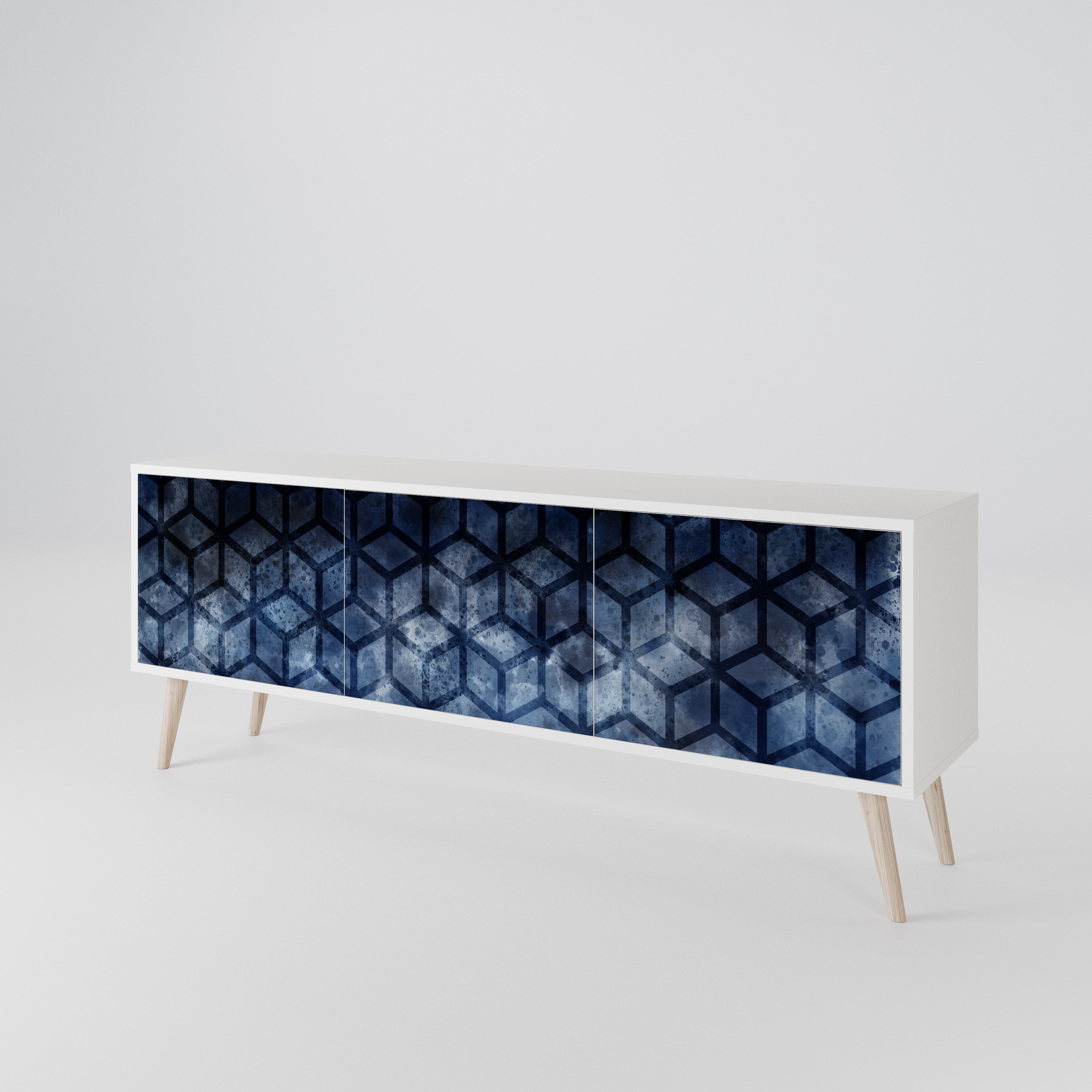 CUBIC MIST Třídveřový TV stolek