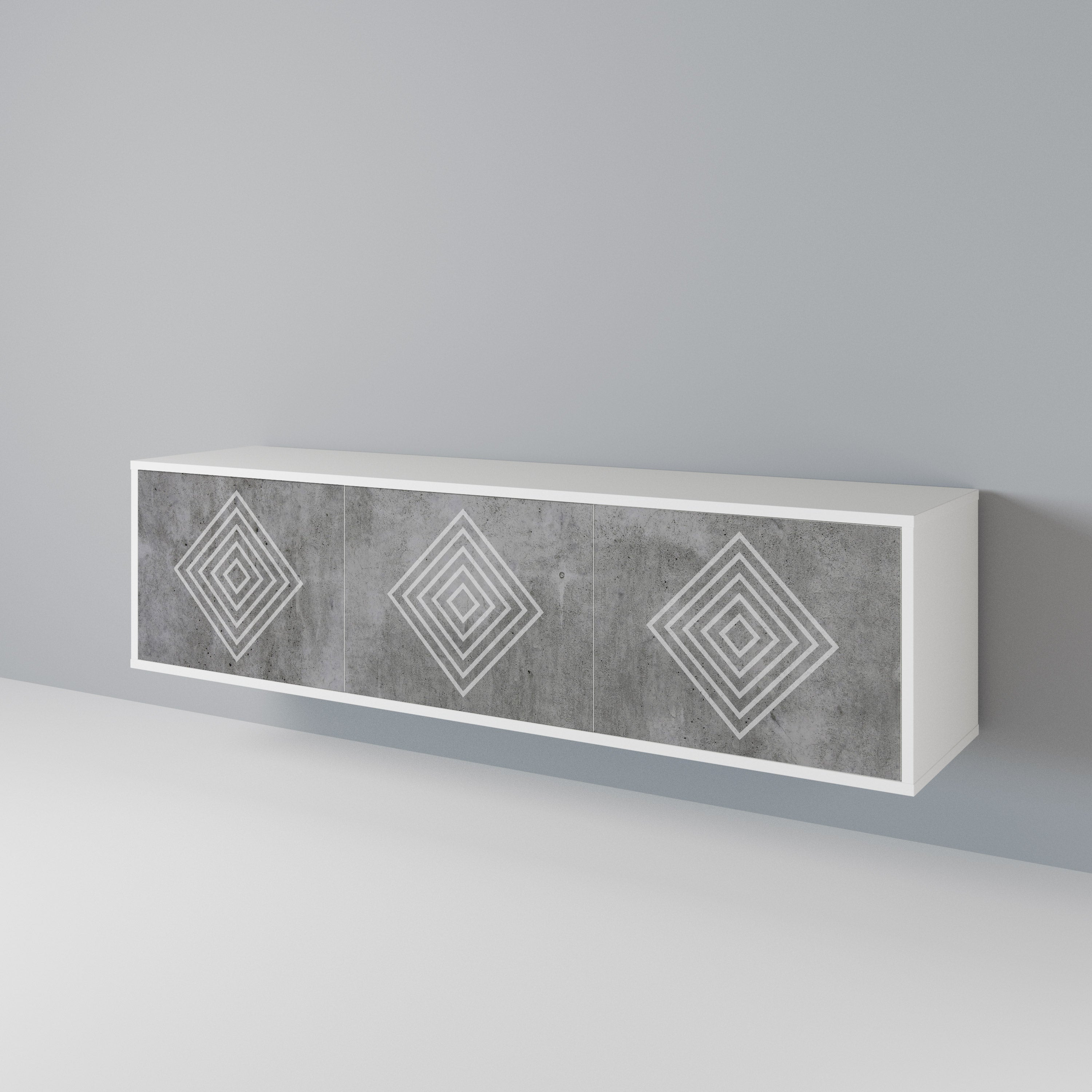 POLYGONAL ARTISTRY Třídveřový TV stolek