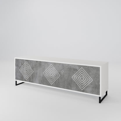 POLYGONAL ARTISTRY Třídveřový TV stolek