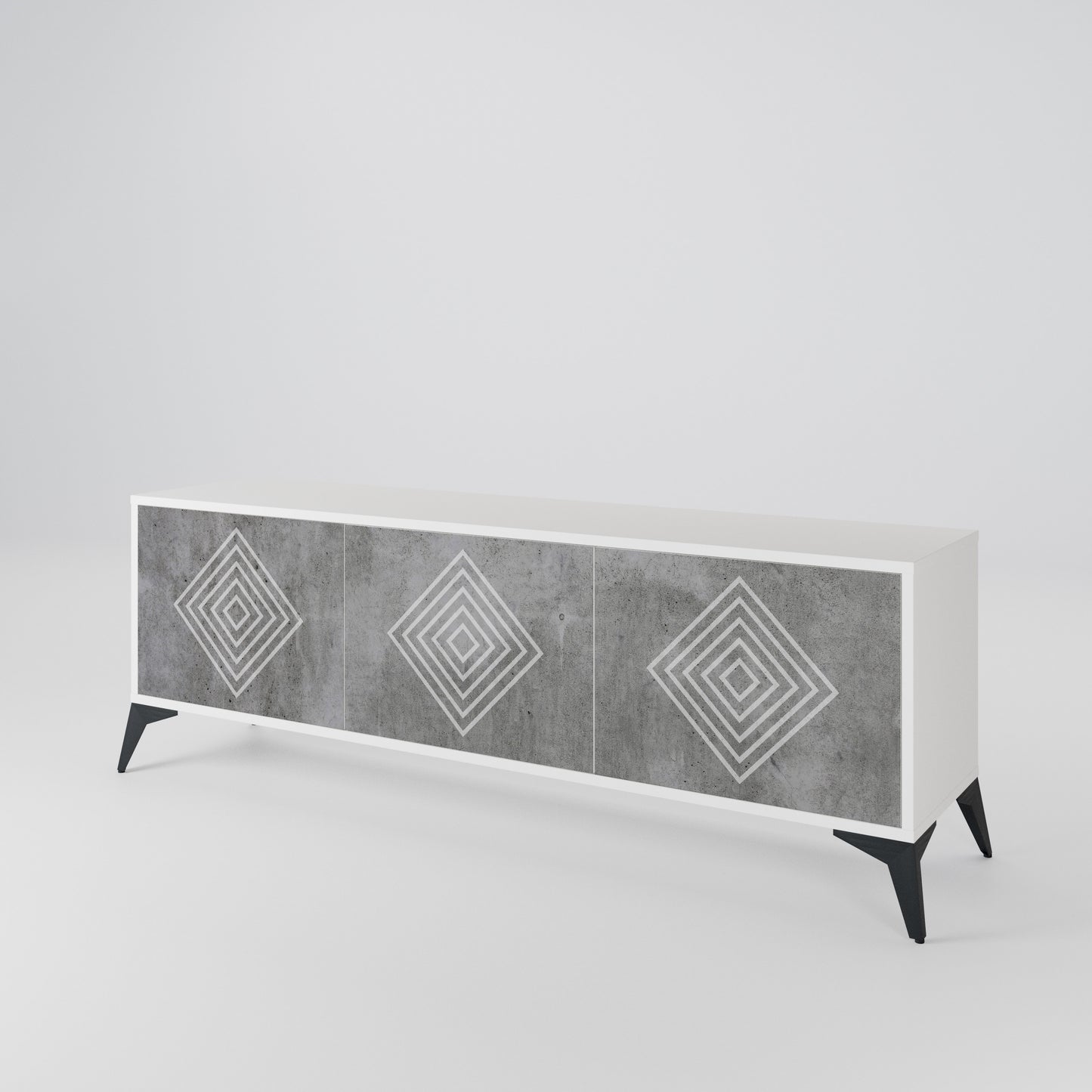 POLYGONAL ARTISTRY Třídveřový TV stolek