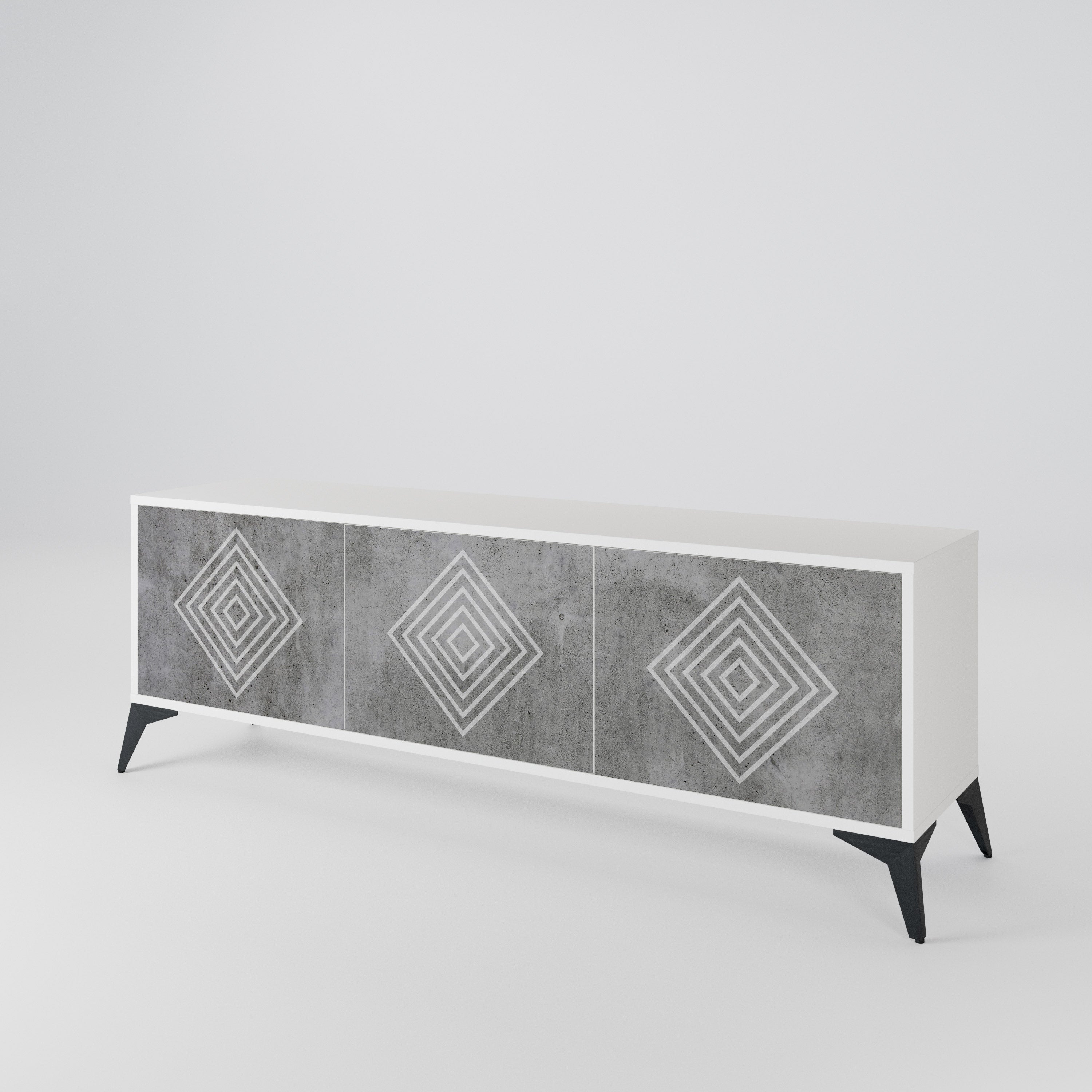 POLYGONAL ARTISTRY Třídveřový TV stolek