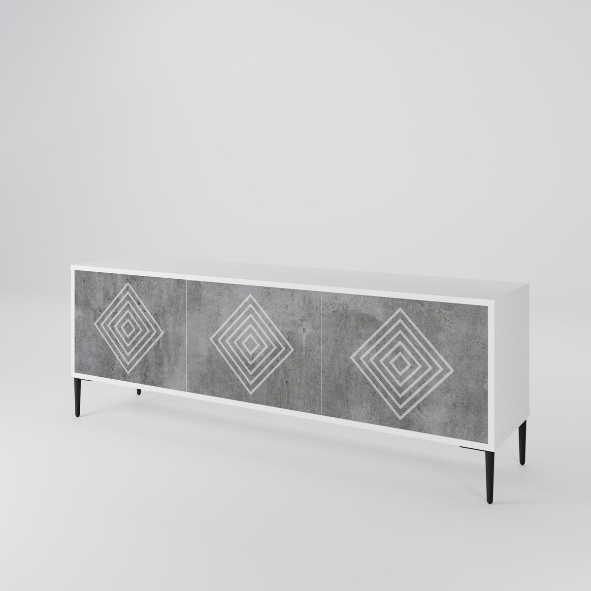 POLYGONAL ARTISTRY Třídveřový TV stolek