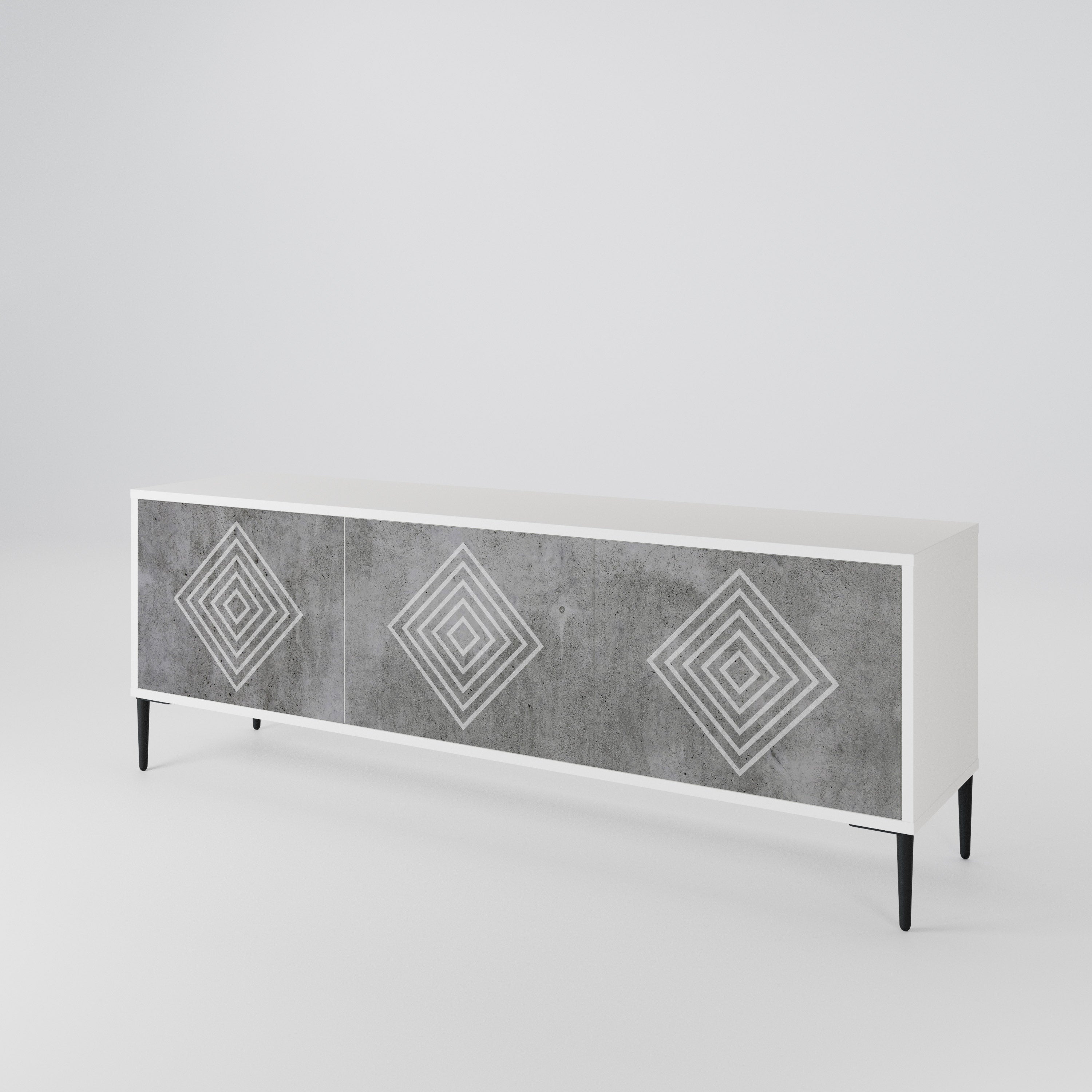 POLYGONAL ARTISTRY Třídveřový TV stolek