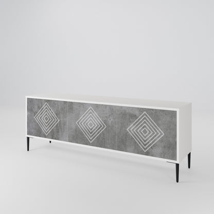 POLYGONAL ARTISTRY Třídveřový TV stolek