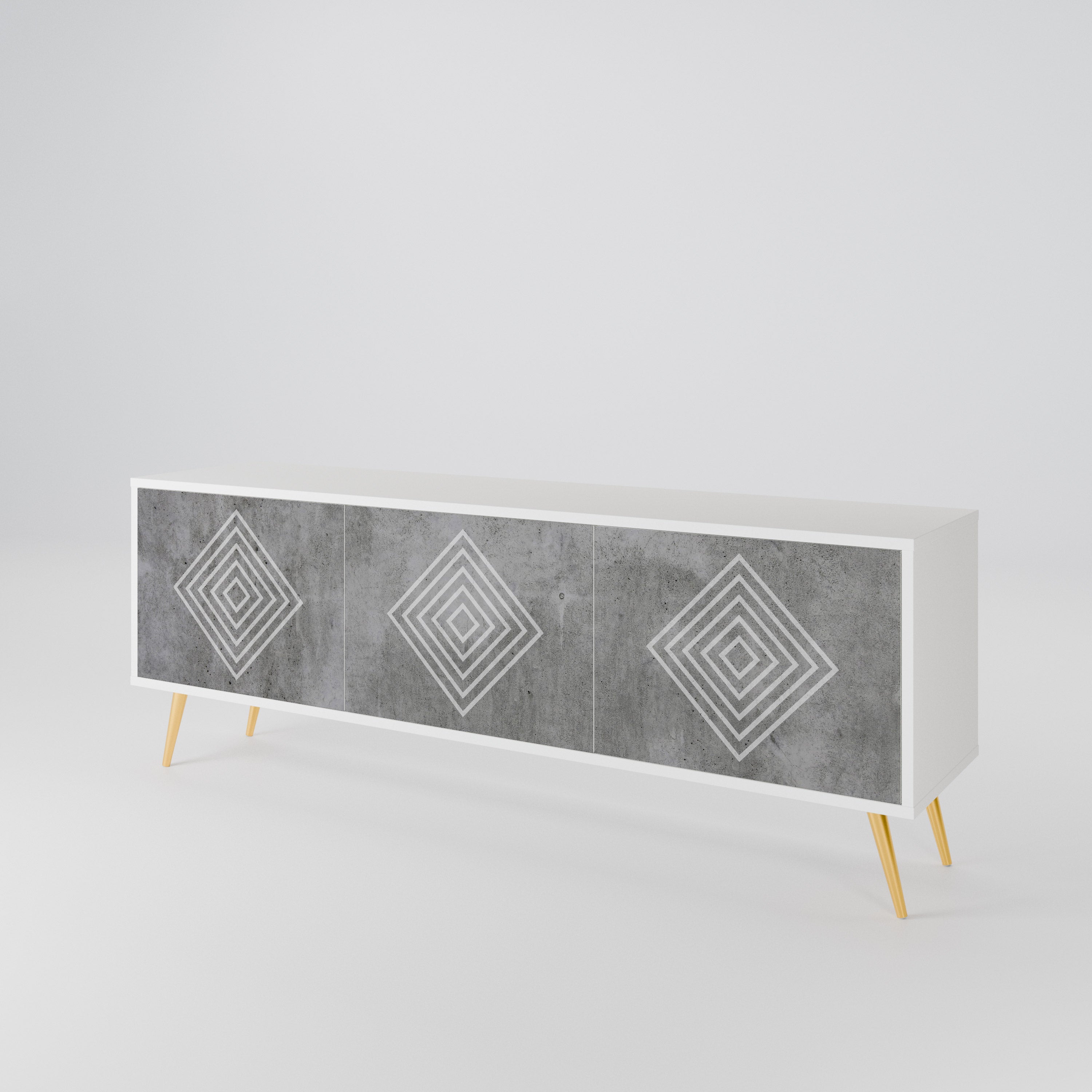 POLYGONAL ARTISTRY Třídveřový TV stolek