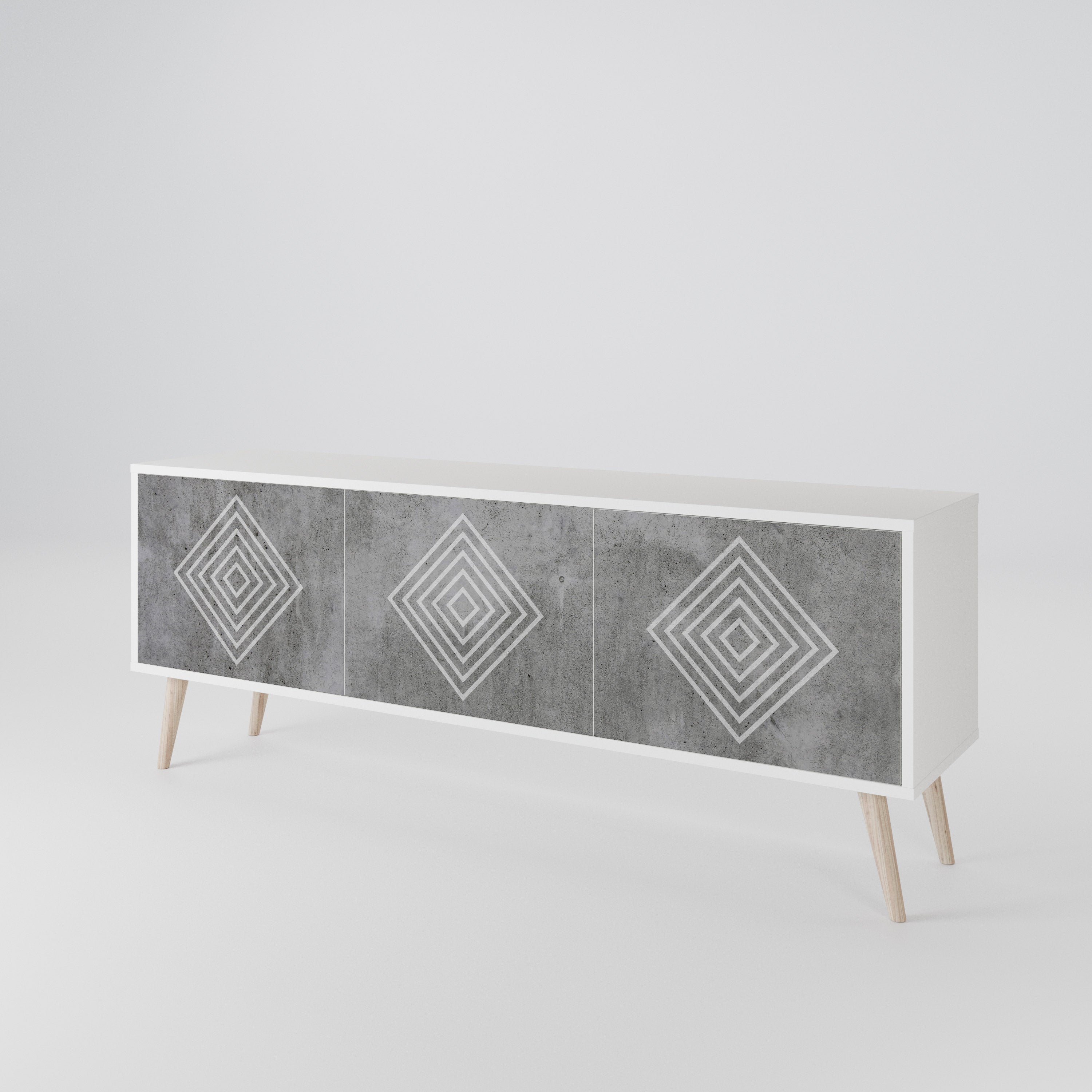 POLYGONAL ARTISTRY Třídveřový TV stolek