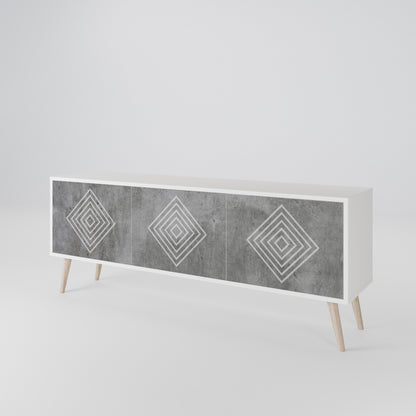 POLYGONAL ARTISTRY Třídveřový TV stolek