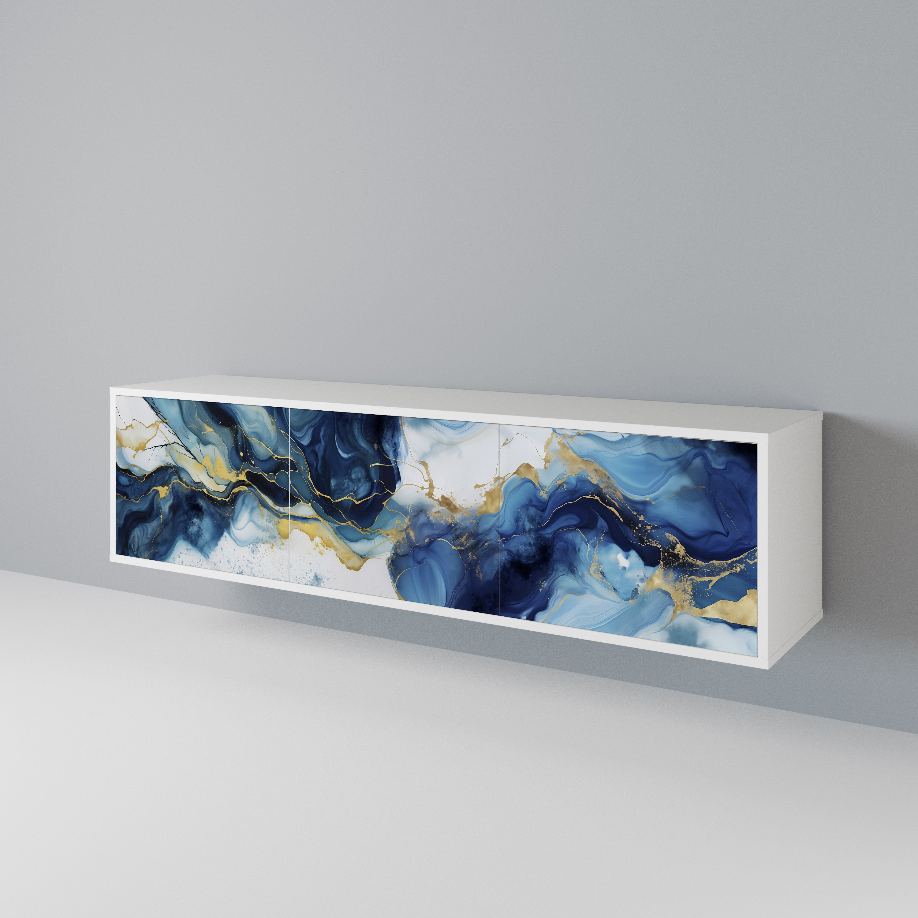 INKY MARBLE Třídveřový TV stolek