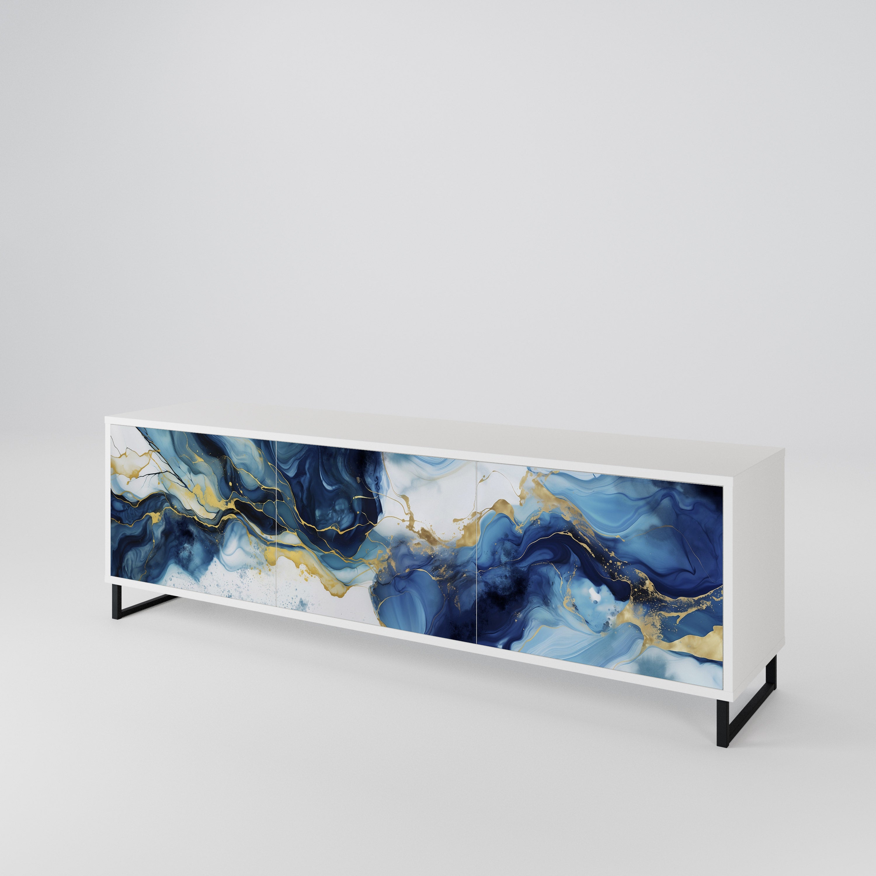 INKY MARBLE Třídveřový TV stolek
