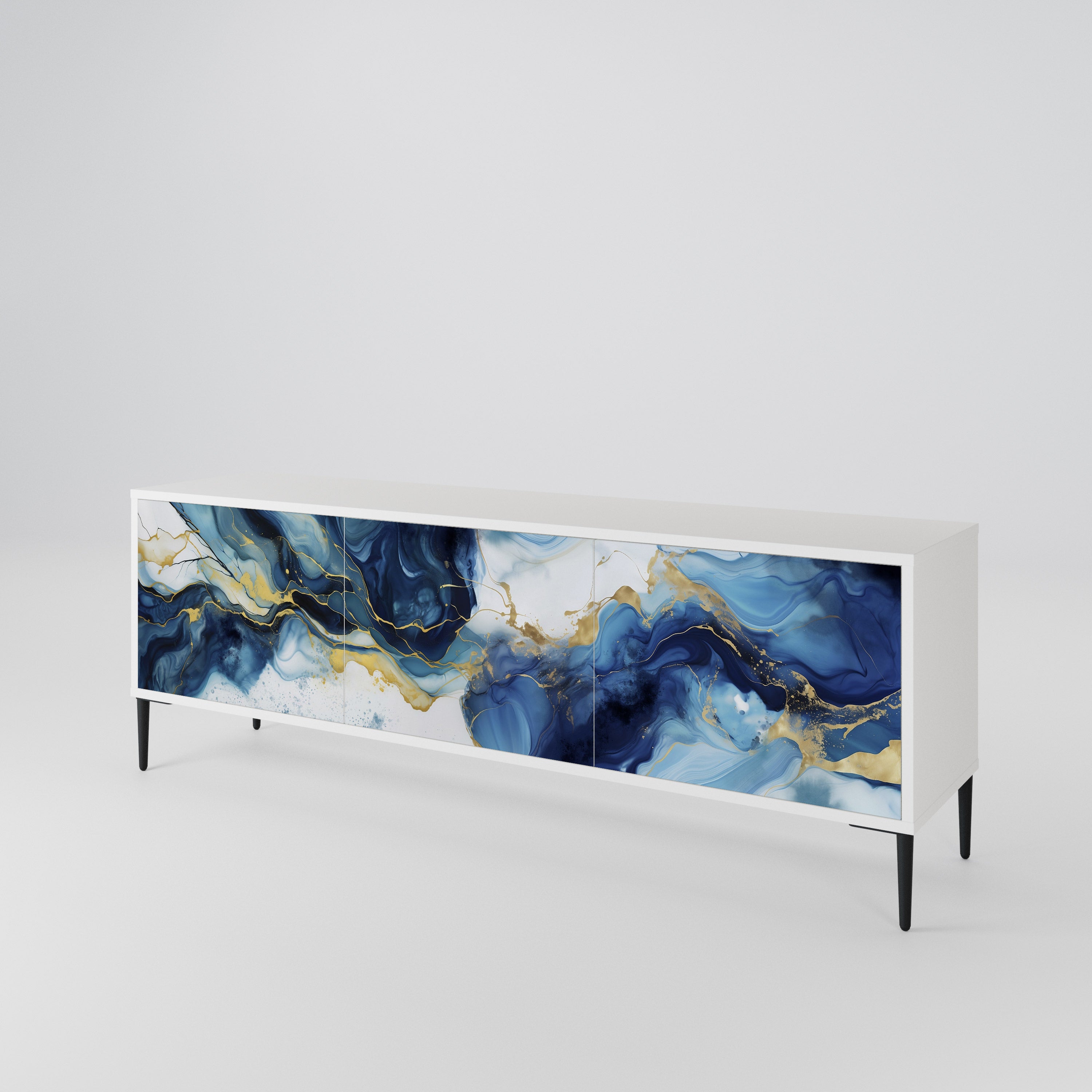 INKY MARBLE Třídveřový TV stolek