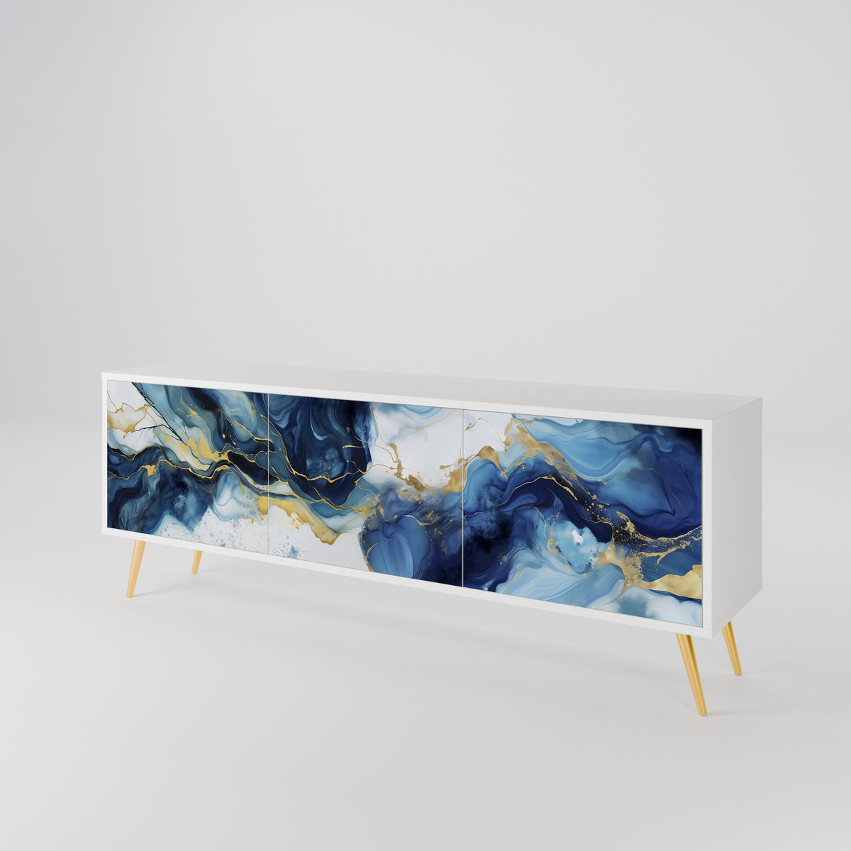 INKY MARBLE Třídveřový TV stolek