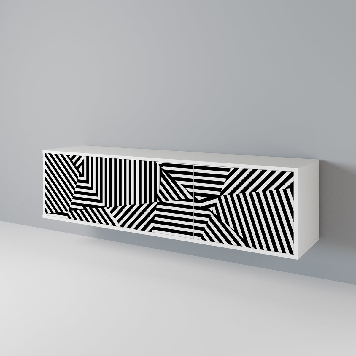 ILLUSIONARY LATTICE Třídveřový TV stolek