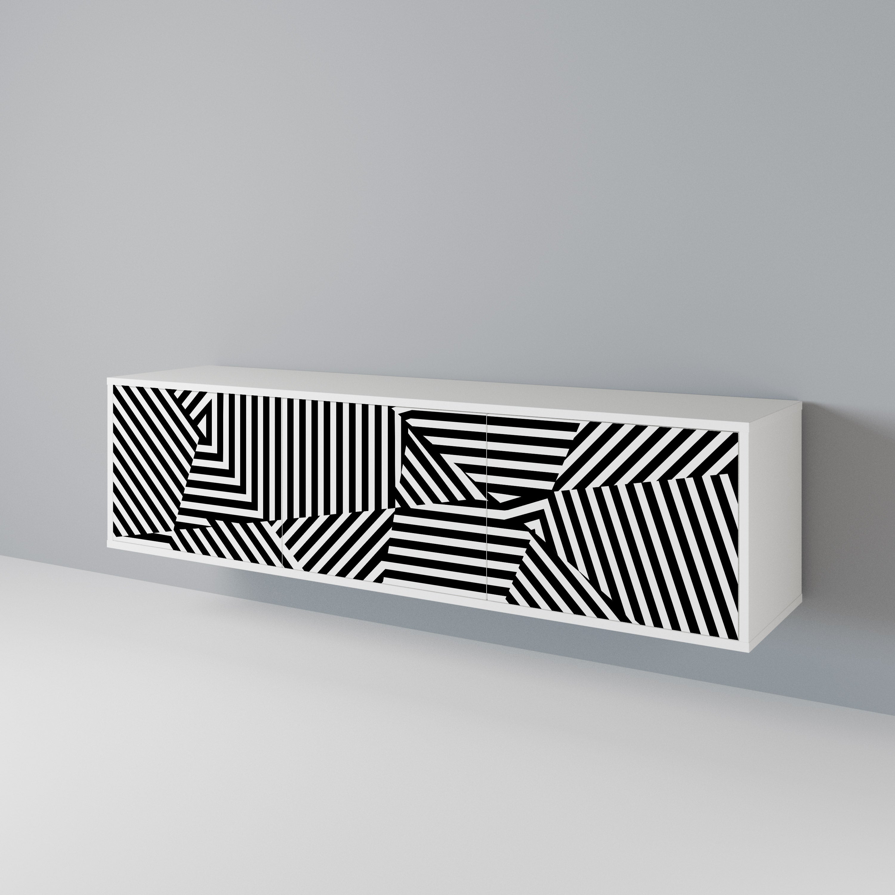 ILLUSIONARY LATTICE Třídveřový TV stolek