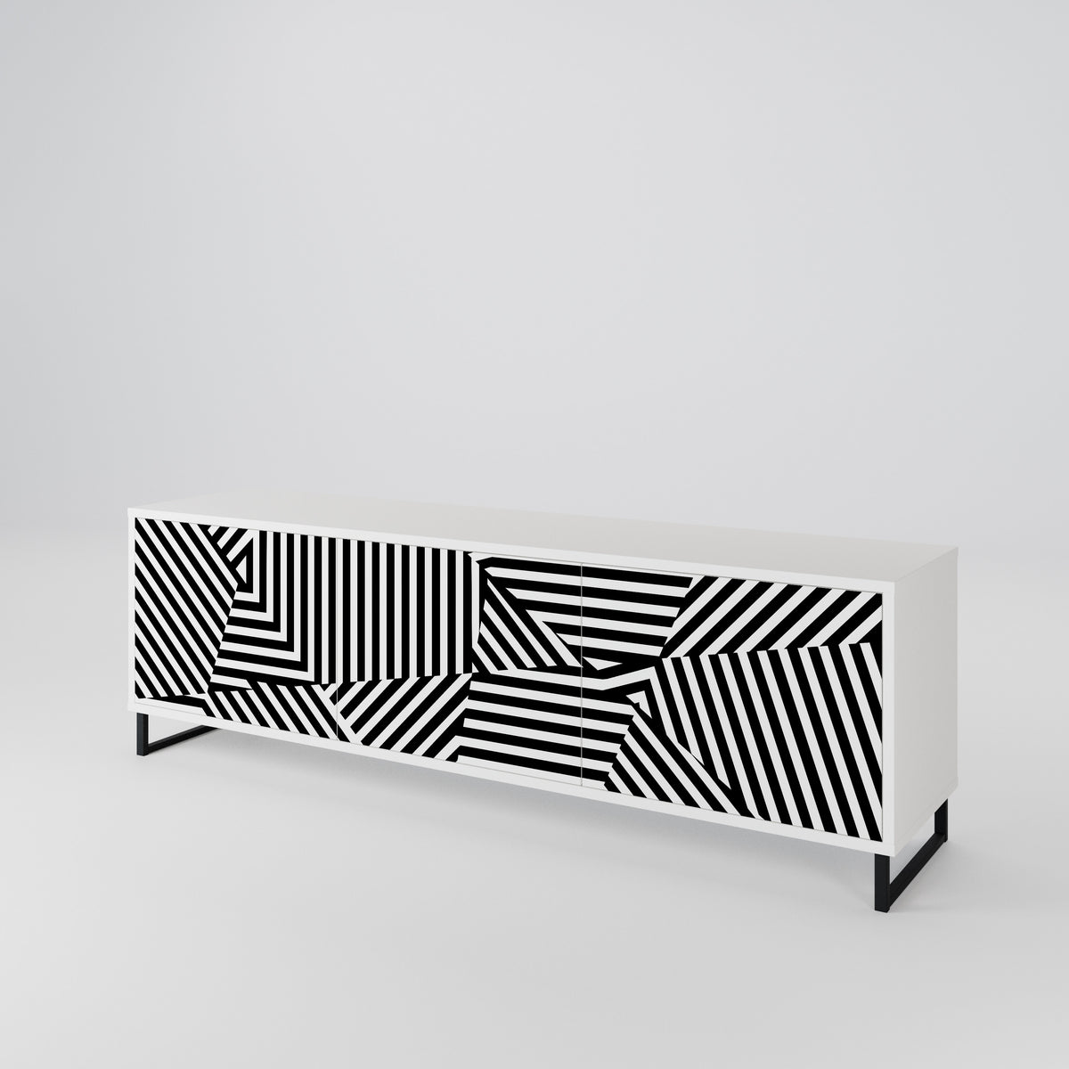 ILLUSIONARY LATTICE Třídveřový TV stolek