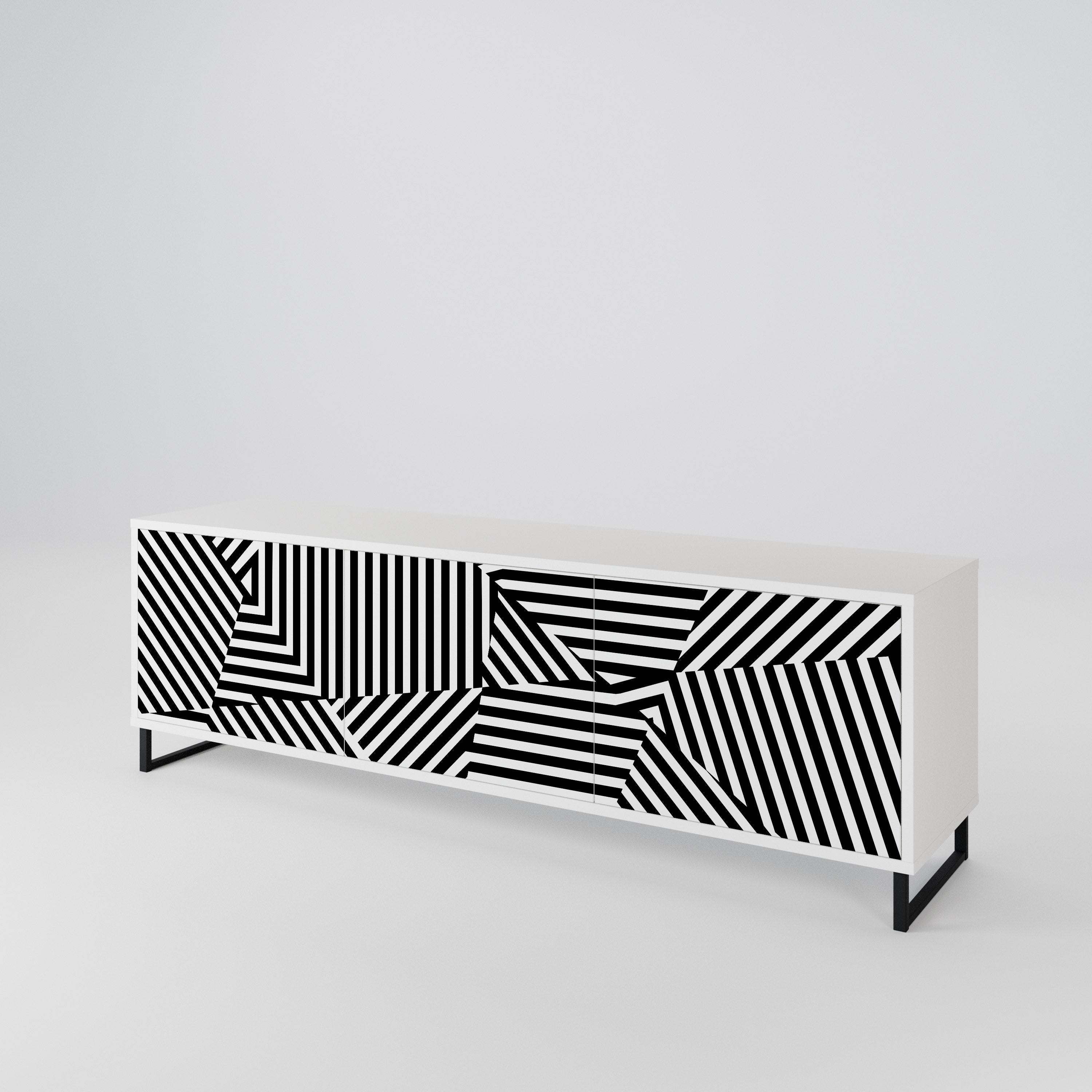 ILLUSIONARY LATTICE Třídveřový TV stolek
