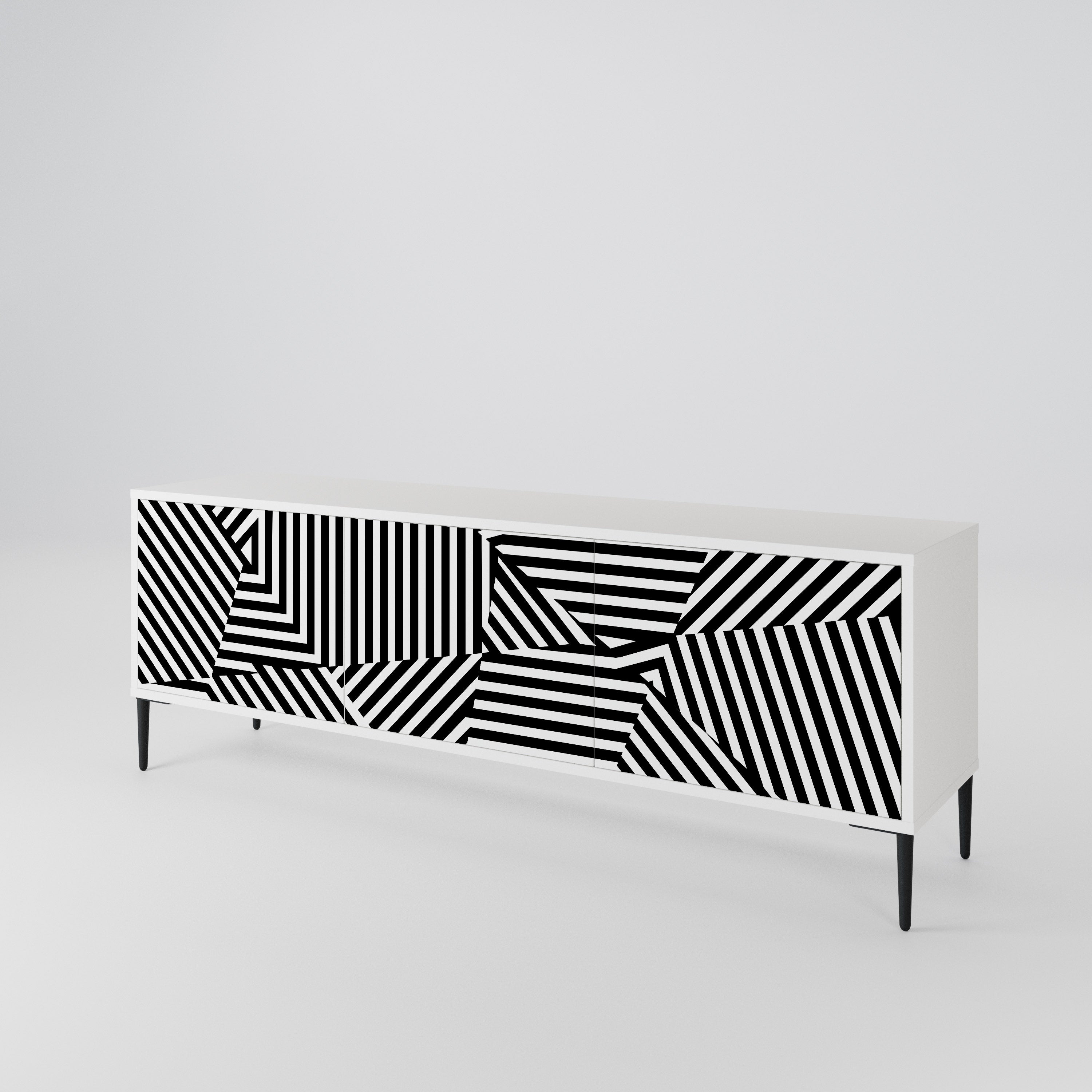 ILLUSIONARY LATTICE Třídveřový TV stolek
