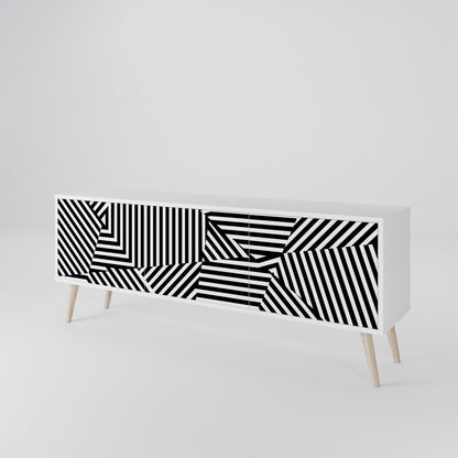 ILLUSIONARY LATTICE Třídveřový TV stolek