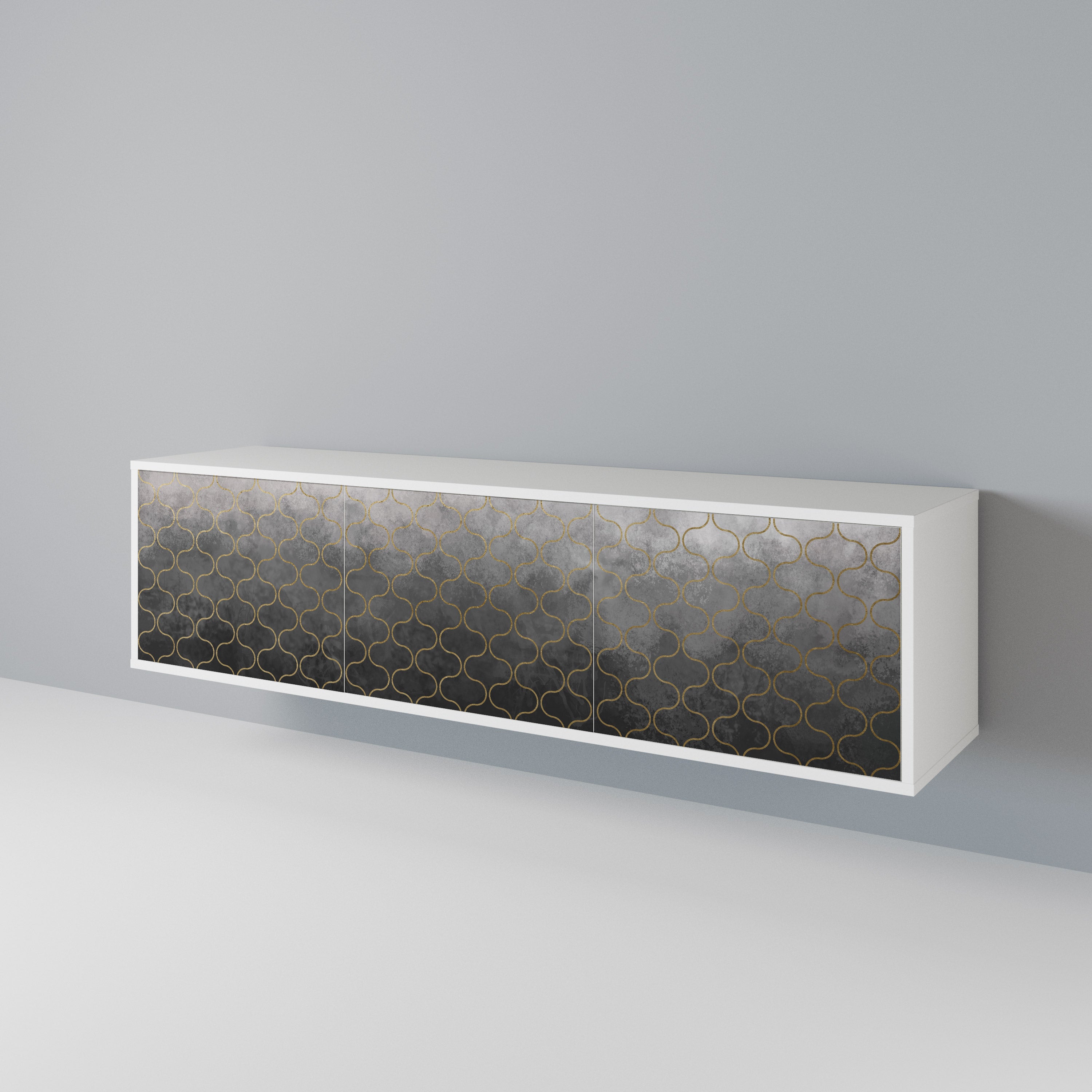 TESSELATED GRAYISH Třídveřový TV stolek