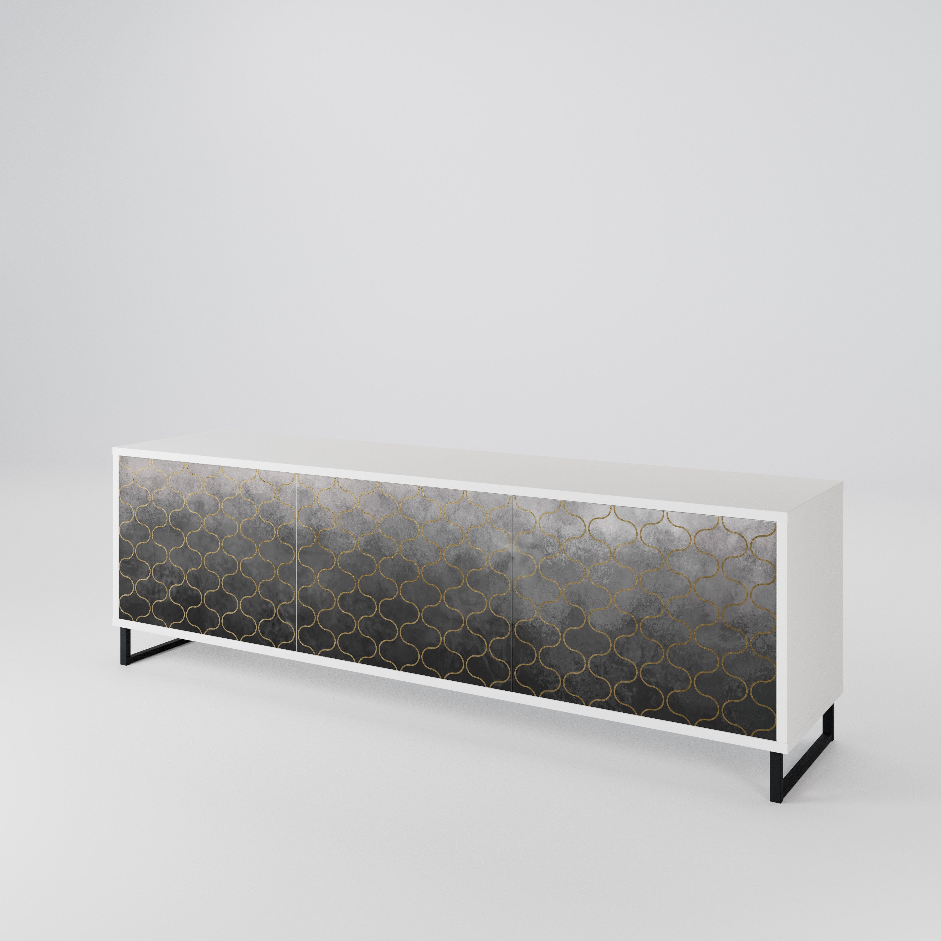 TESSELATED GRAYISH Třídveřový TV stolek