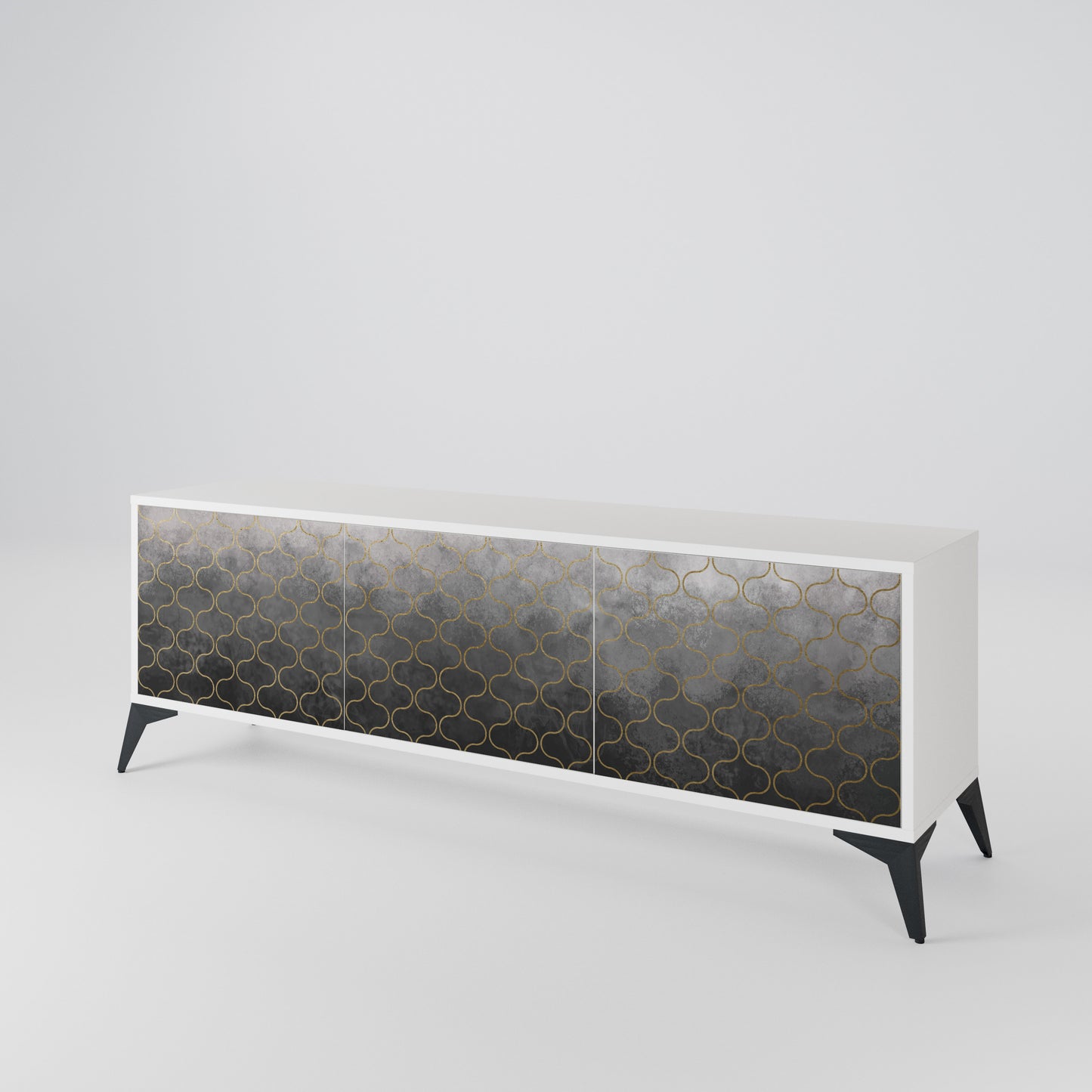 TESSELATED GRAYISH Třídveřový TV stolek