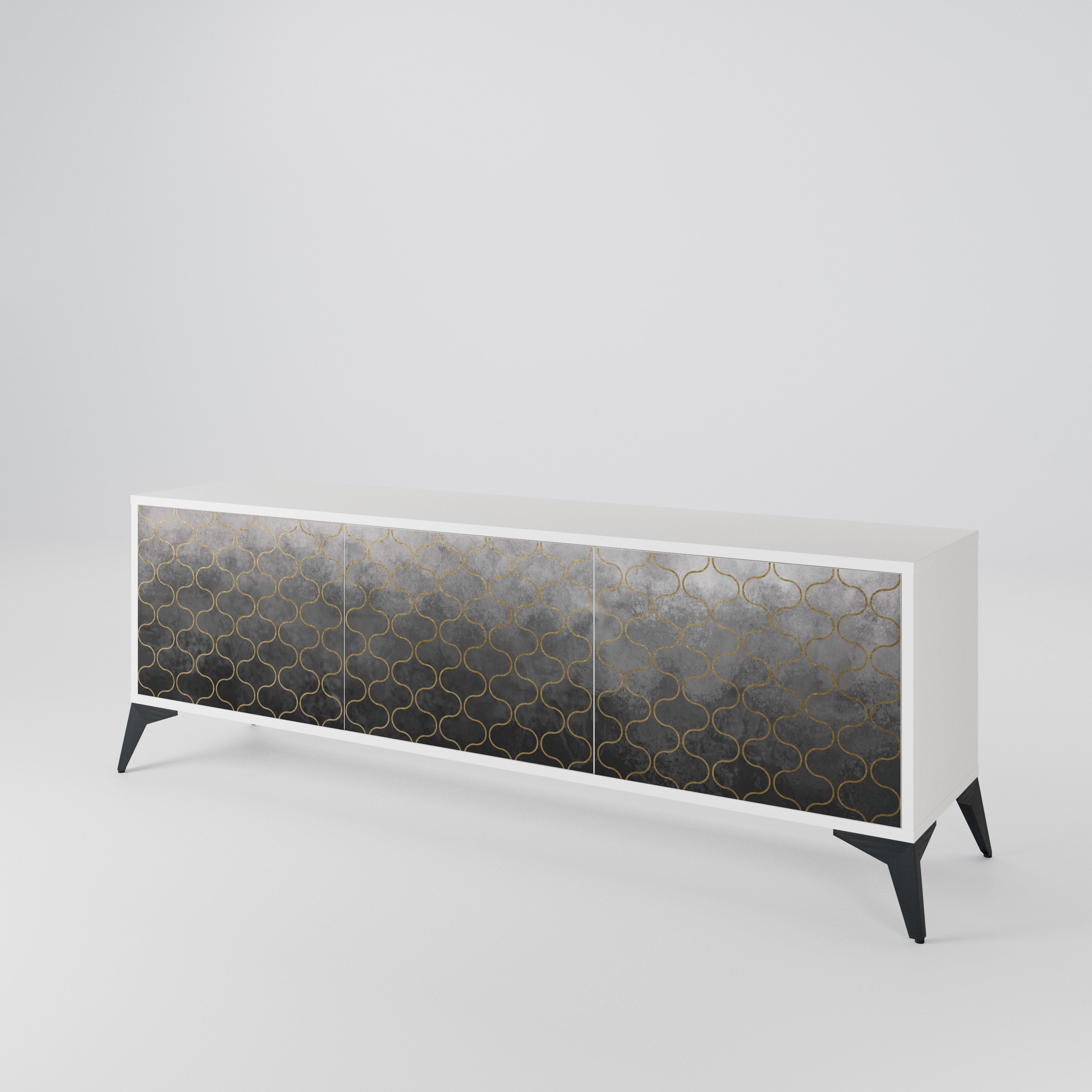 TESSELATED GRAYISH Třídveřový TV stolek