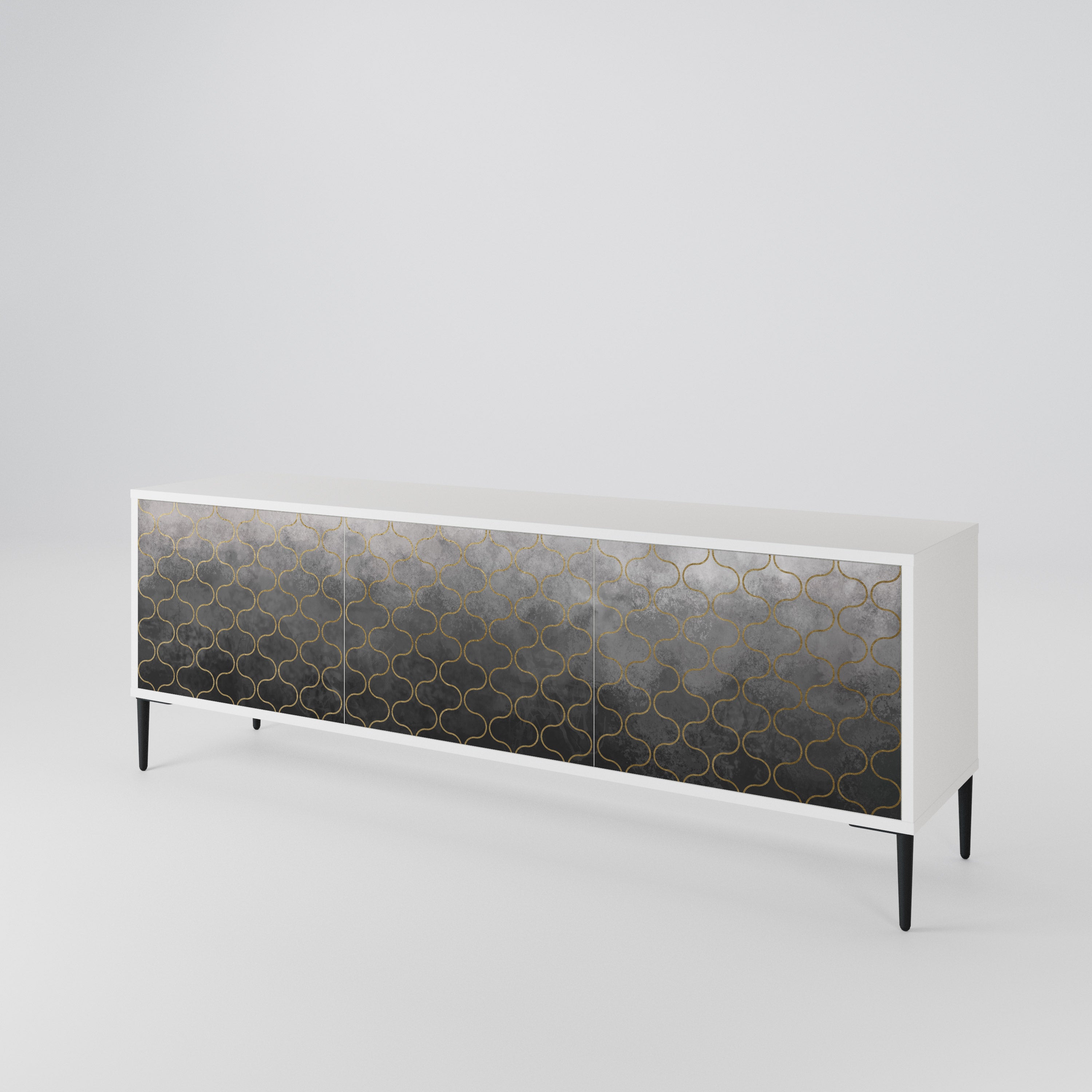 TESSELATED GRAYISH Třídveřový TV stolek