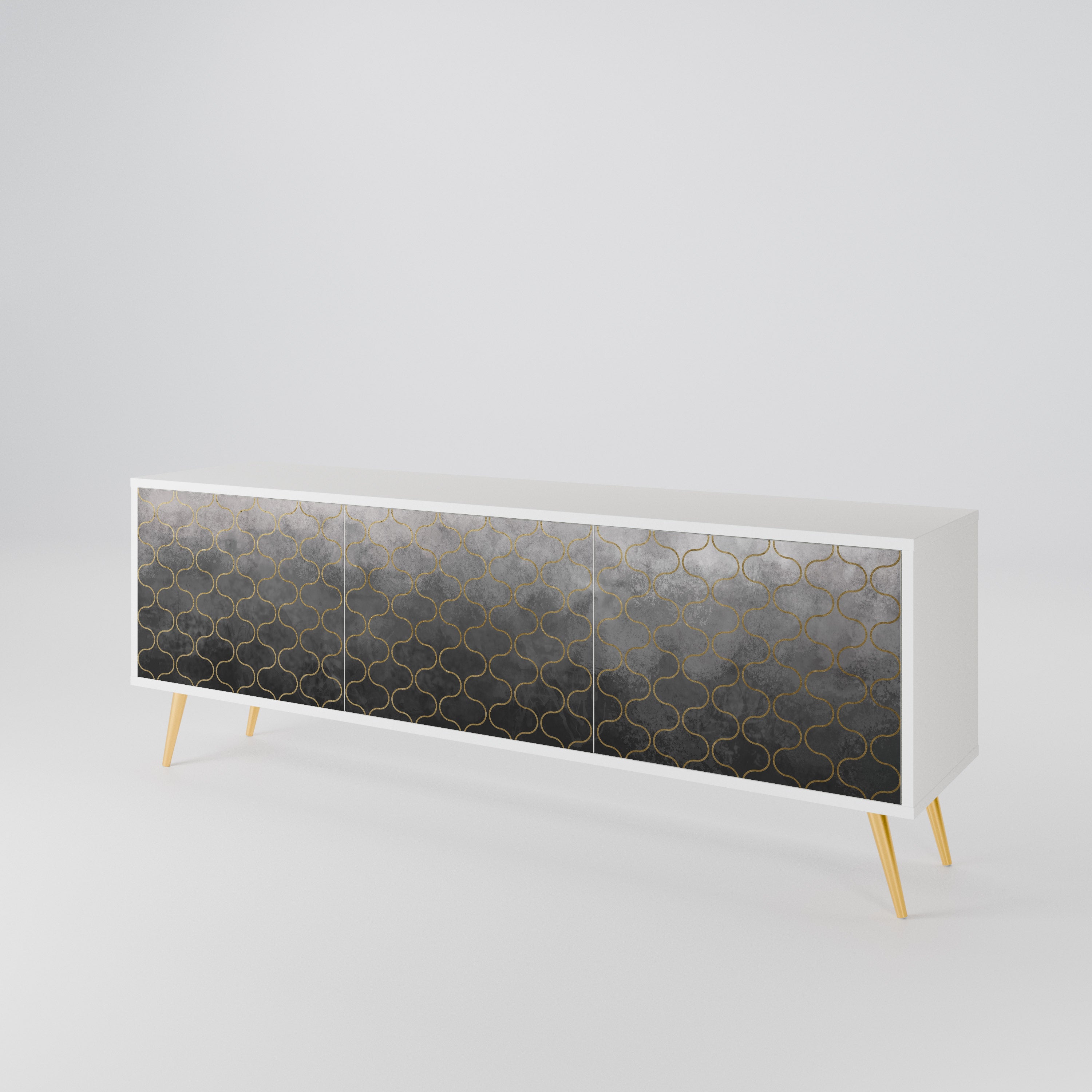 TESSELATED GRAYISH Třídveřový TV stolek