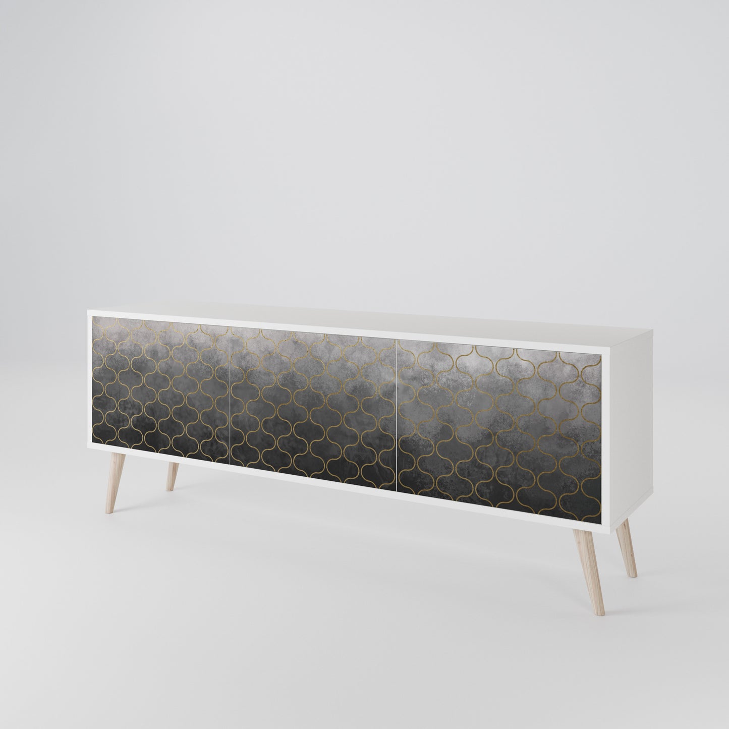 TESSELATED GRAYISH Třídveřový TV stolek