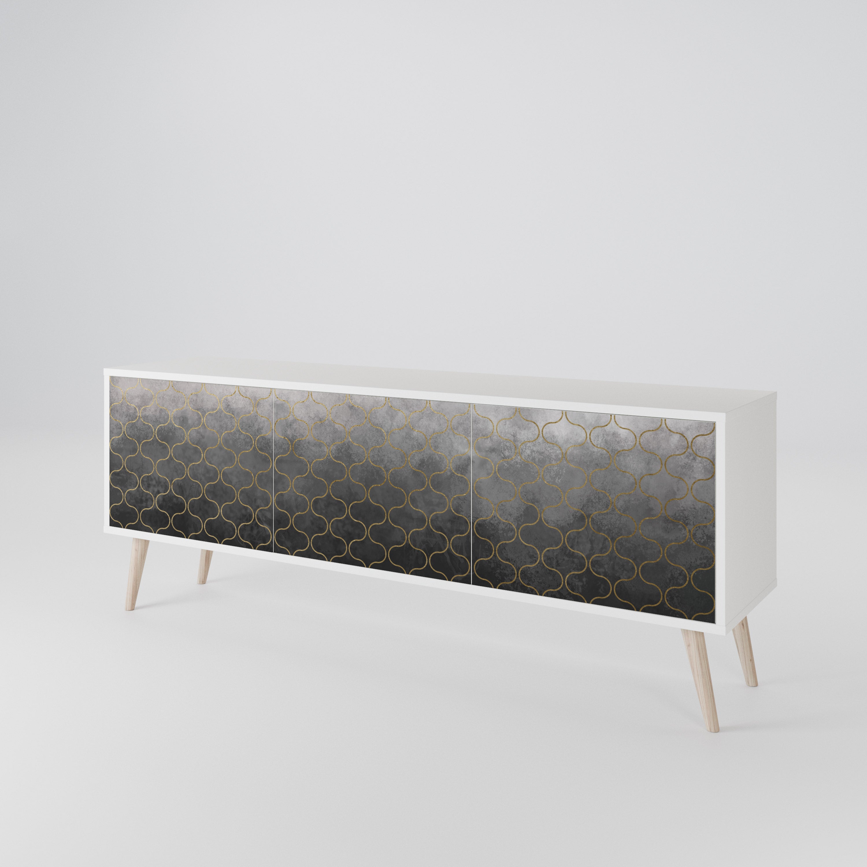 TESSELATED GRAYISH Třídveřový TV stolek