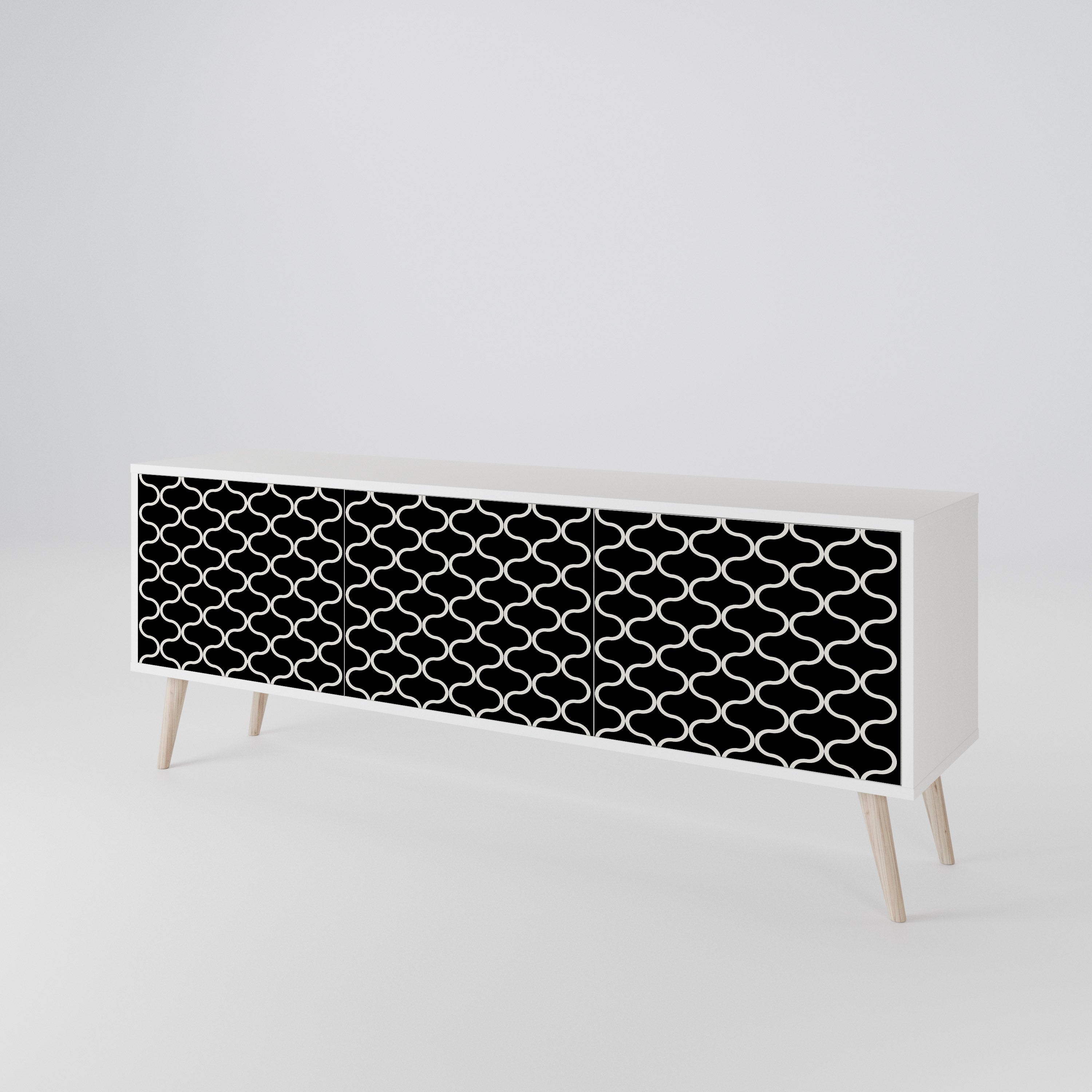 TESSELATED BLACKNESS Třídveřový TV stolek