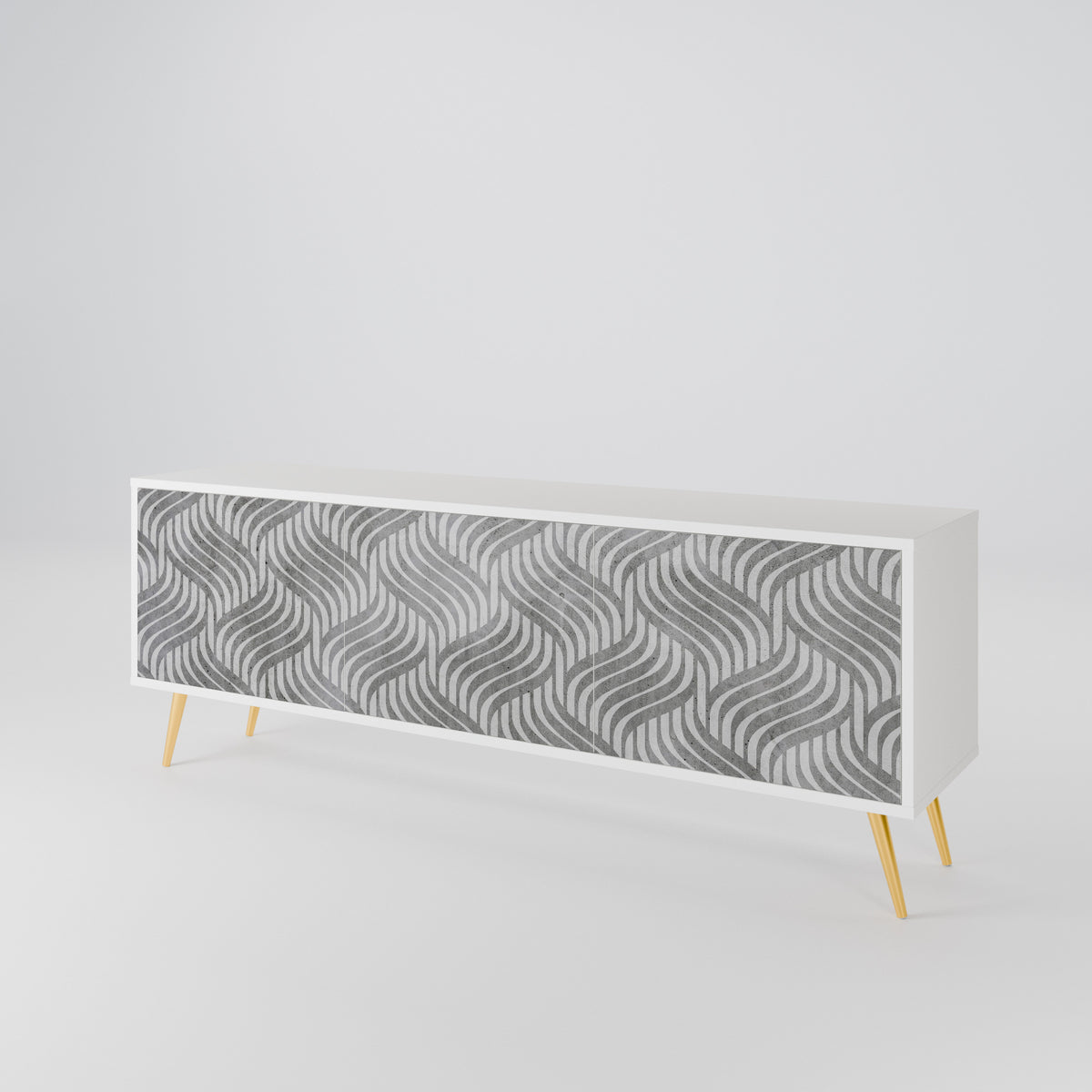 CONCRETE MOVEMENT Třídveřový TV stolek