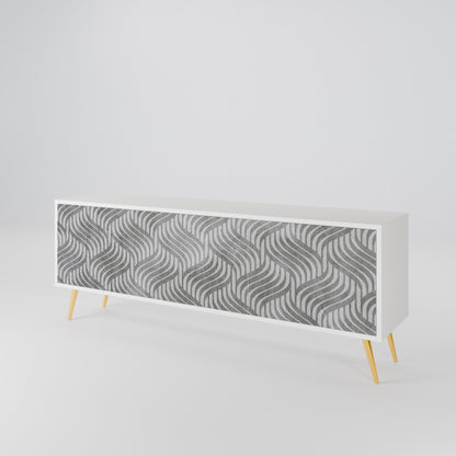 CONCRETE MOVEMENT Třídveřový TV stolek