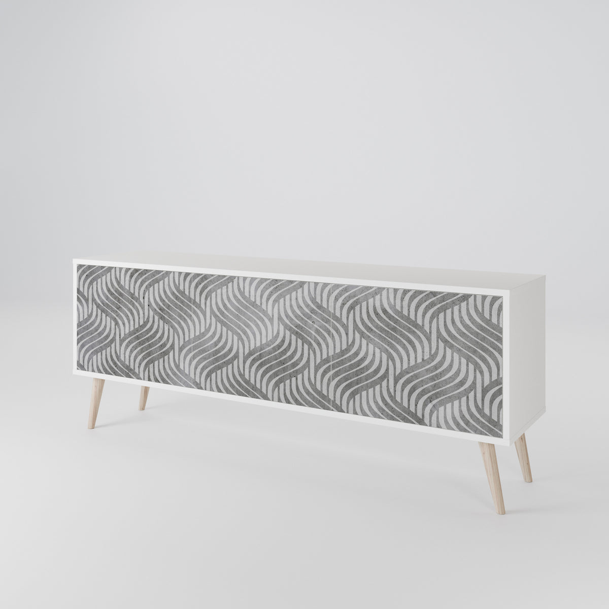 CONCRETE MOVEMENT Třídveřový TV stolek
